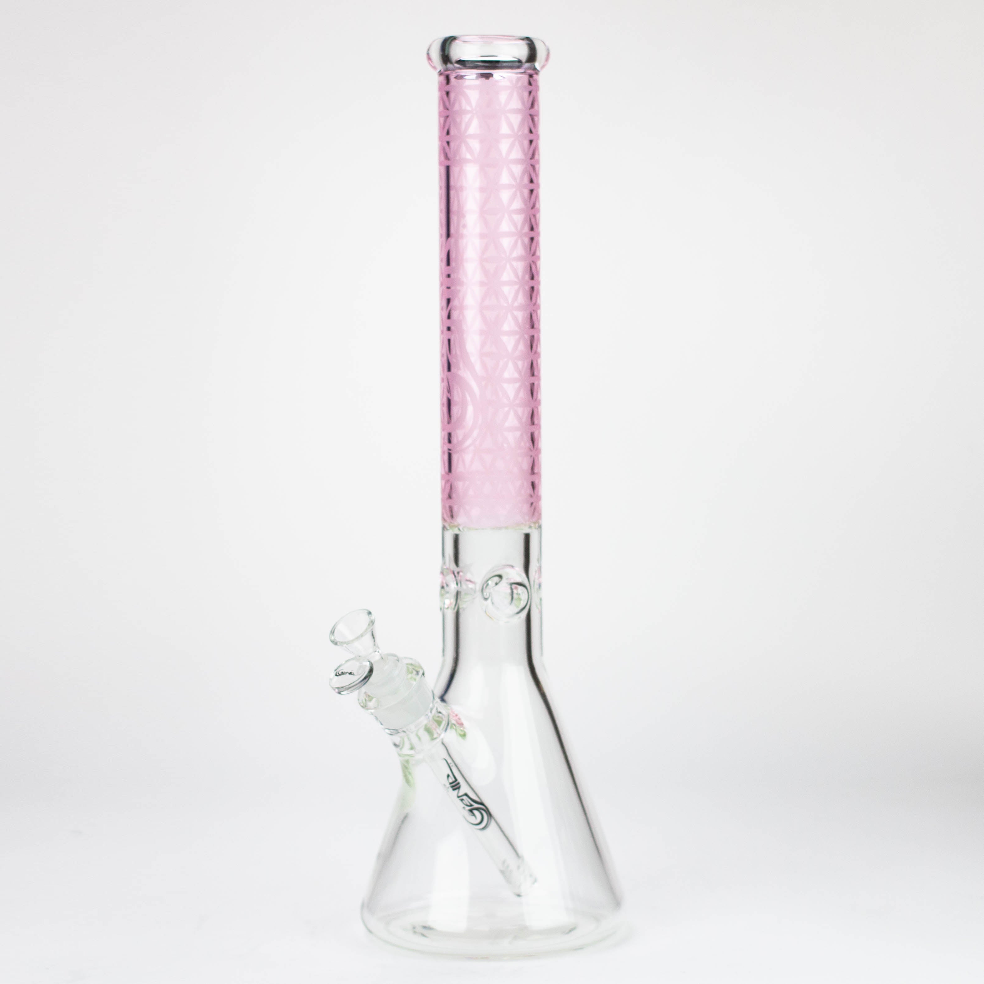 Genie | 17" sandblasted artwork tube 7 mm glass water bong [GB21005]