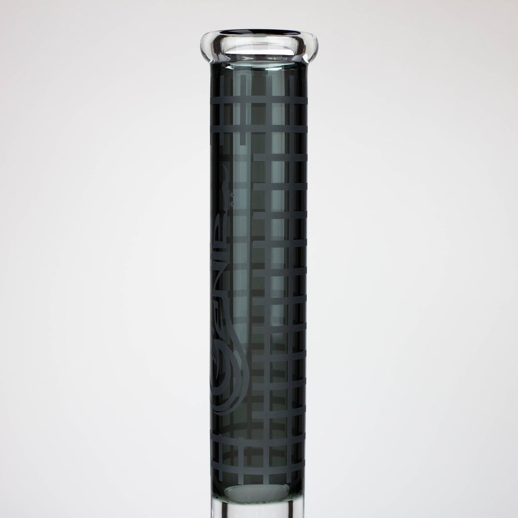 Genie | 17" sandblasted artwork tube 7 mm glass water bong [GB21004]