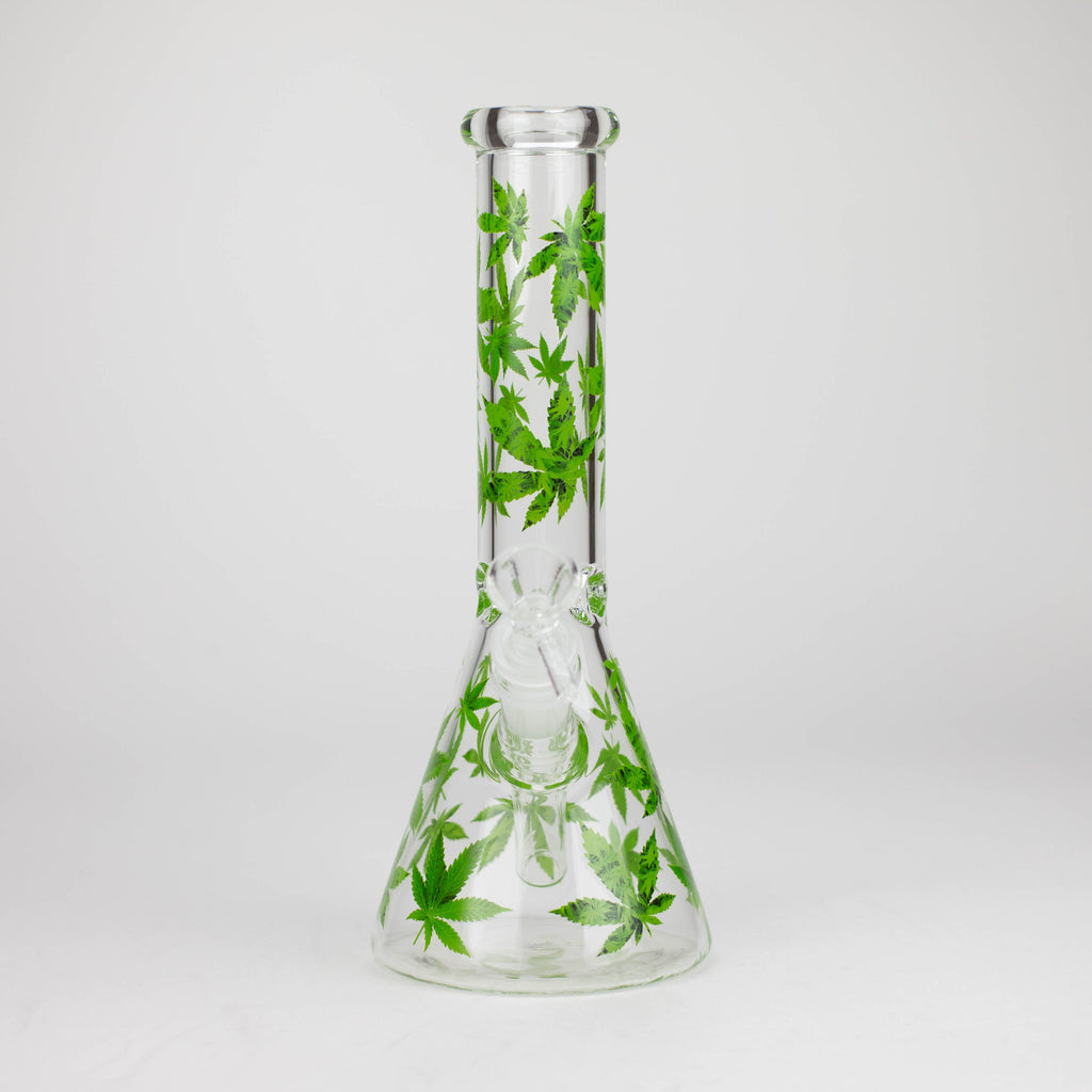 10" Glass Bong With Leaf Design [WP 156]