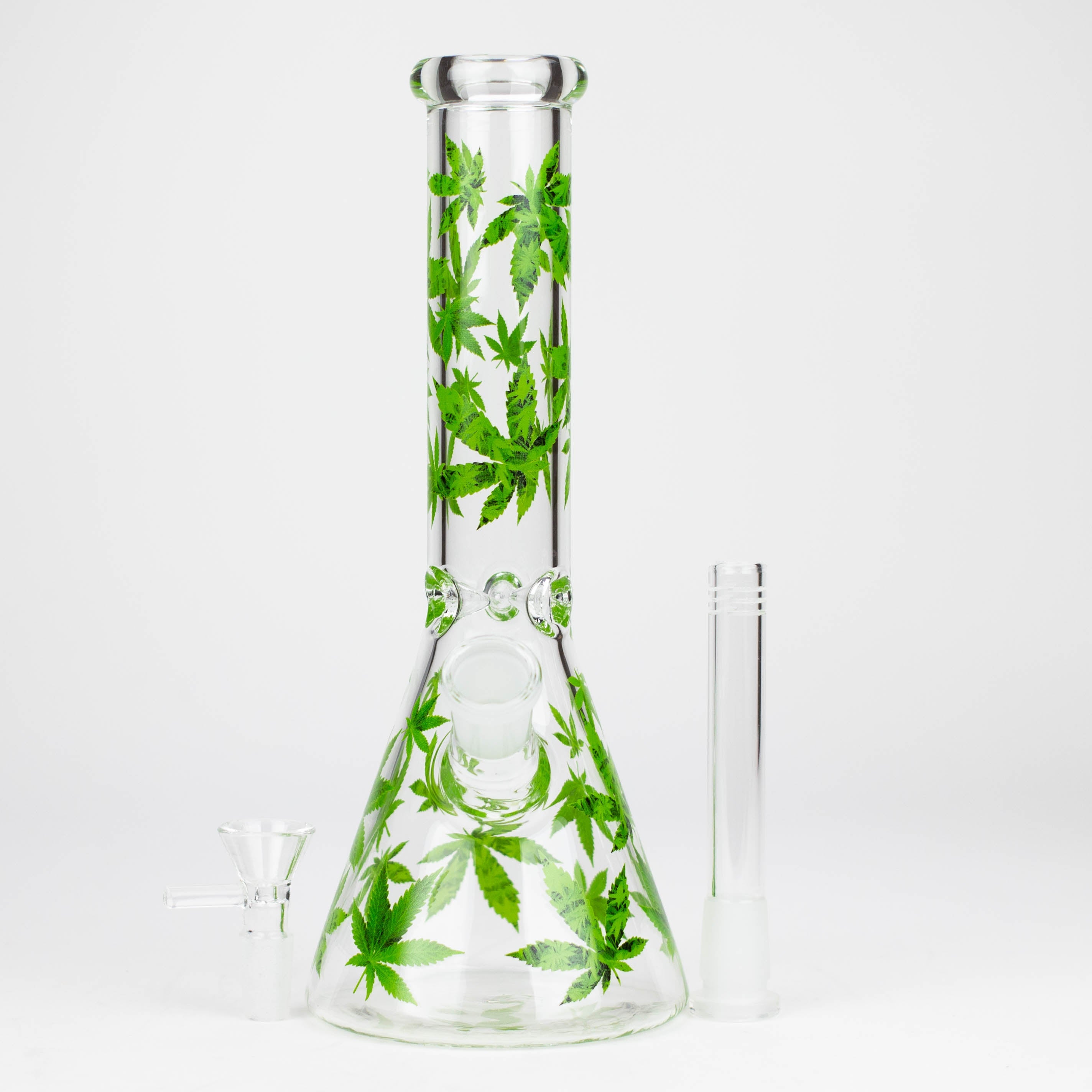 10" Glass Bong With Leaf Design [WP 156]