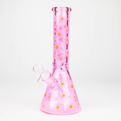 10" Color Glass Bong With Daisy Design [WP 061]