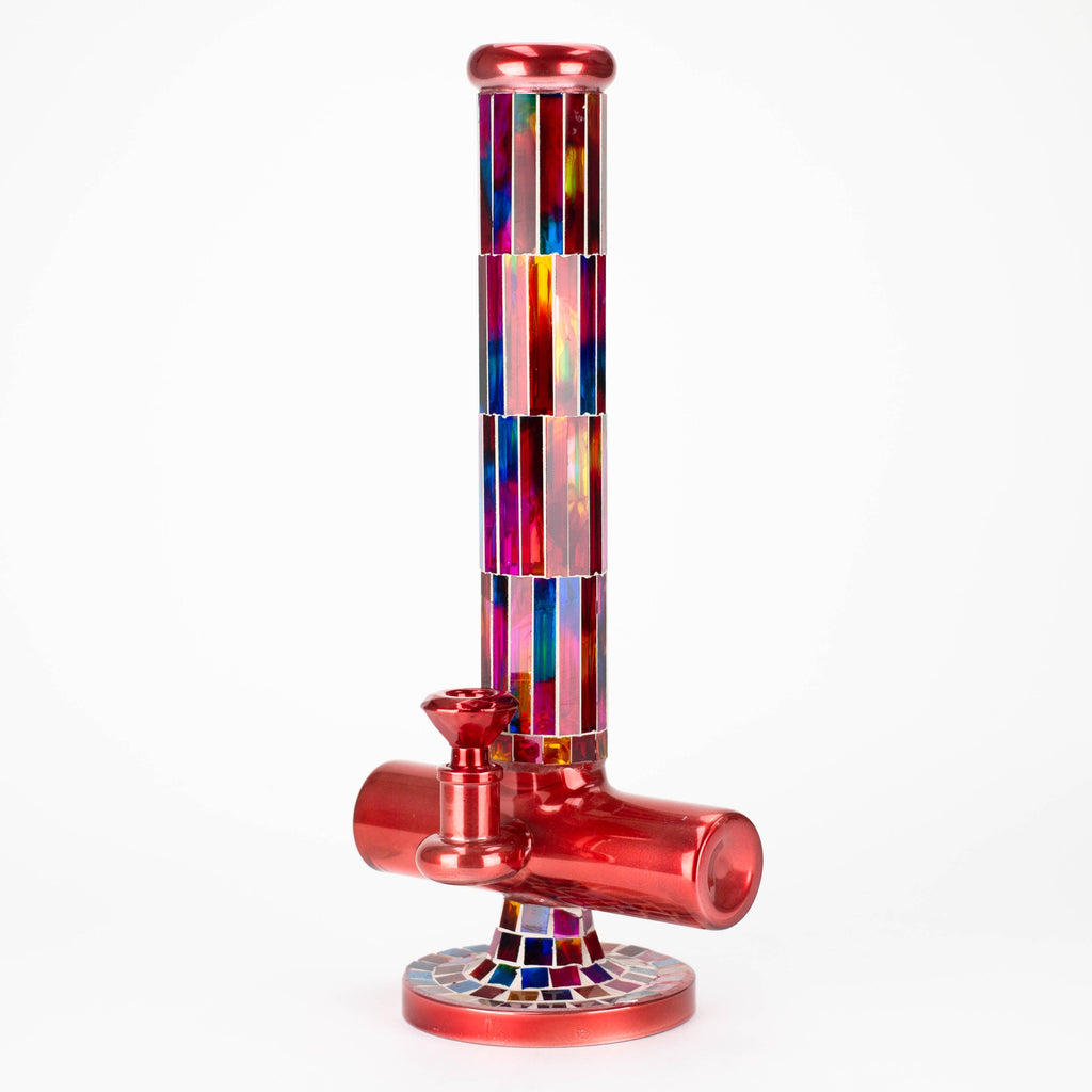 15.5" Mosaic 7mm glass bong with inline diffuser and tree arm percolator [MSAK-11]