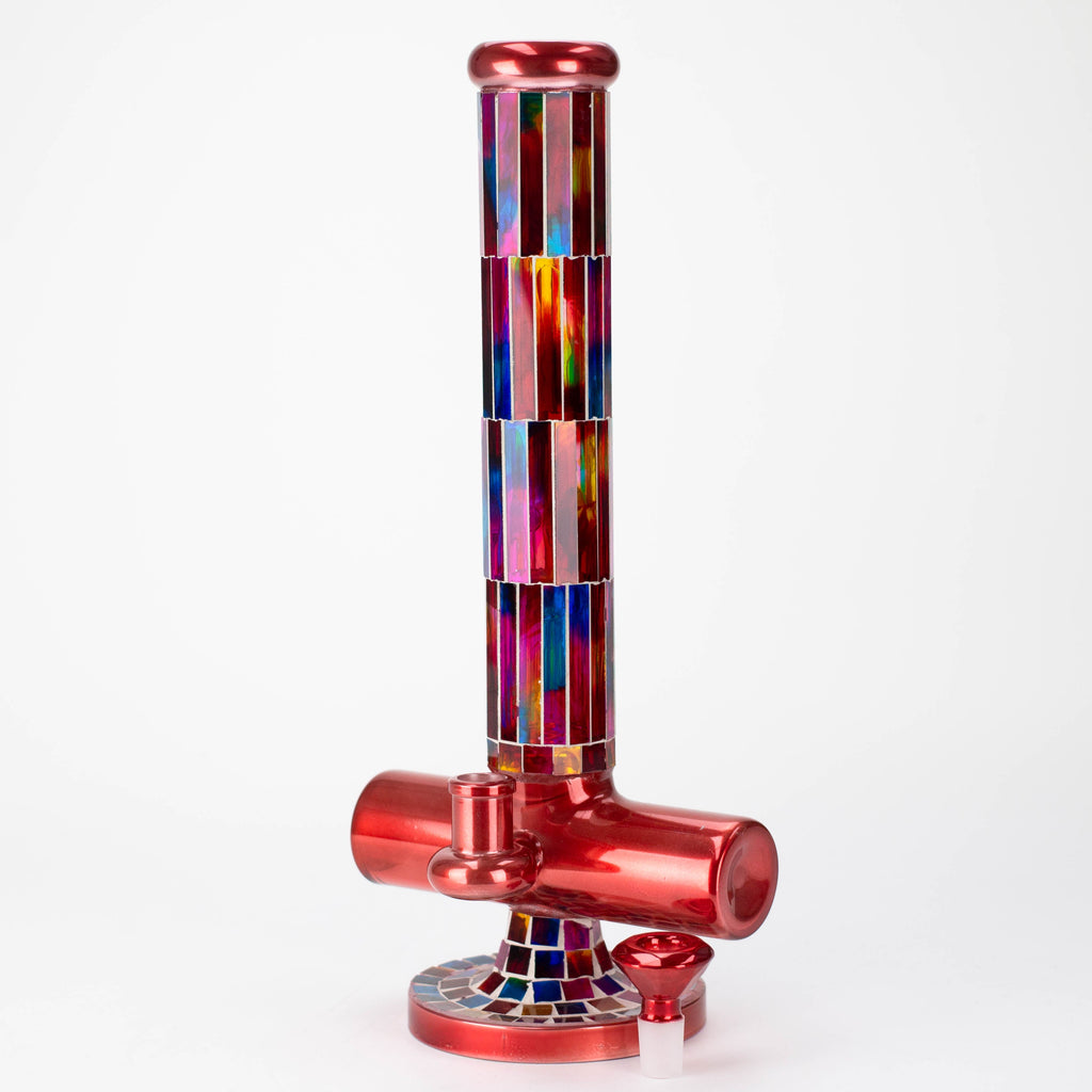 15.5" Mosaic 7mm glass bong with inline diffuser and tree arm percolator [MSAK-11]