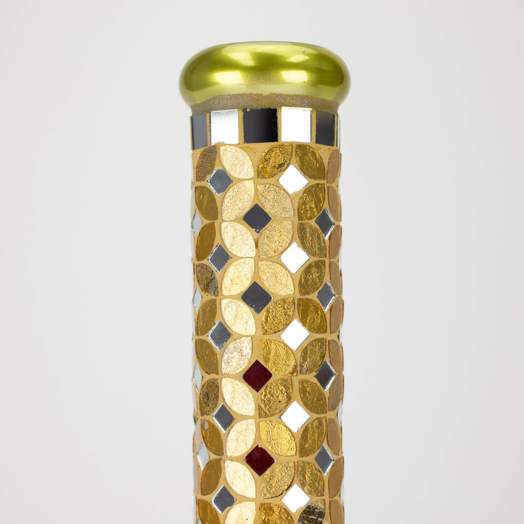 14" Mosaic 9mm glass beaker bong with tree arm percolator [MSAK-2]