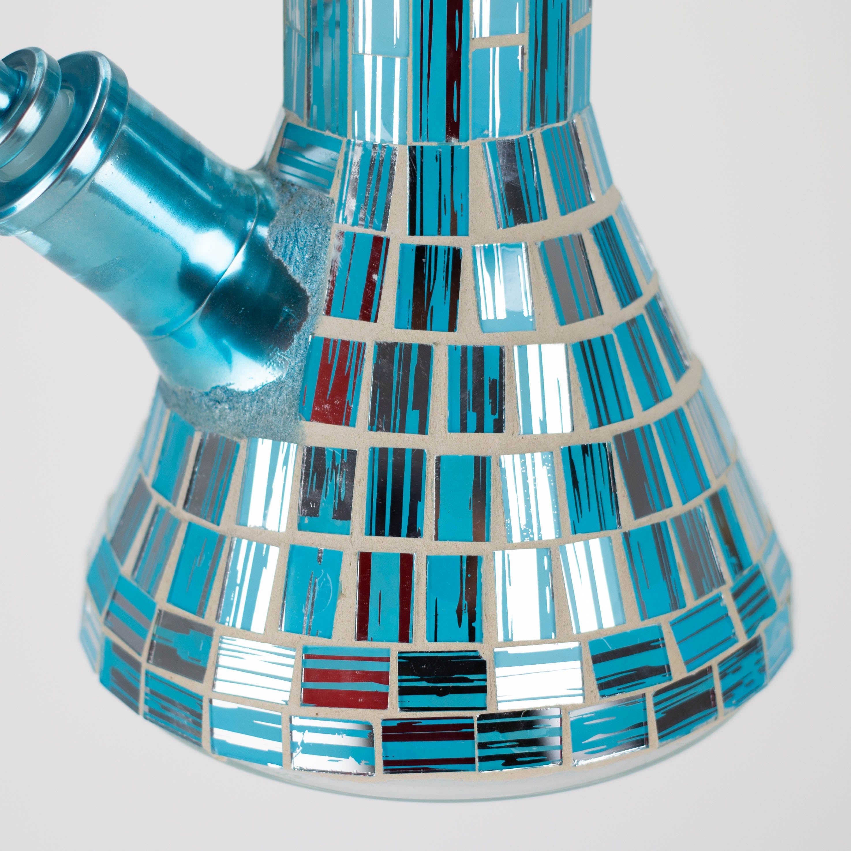 15.5" Mosaic 7mm glass beaker bong with tree arm percolator [MSAK-1]