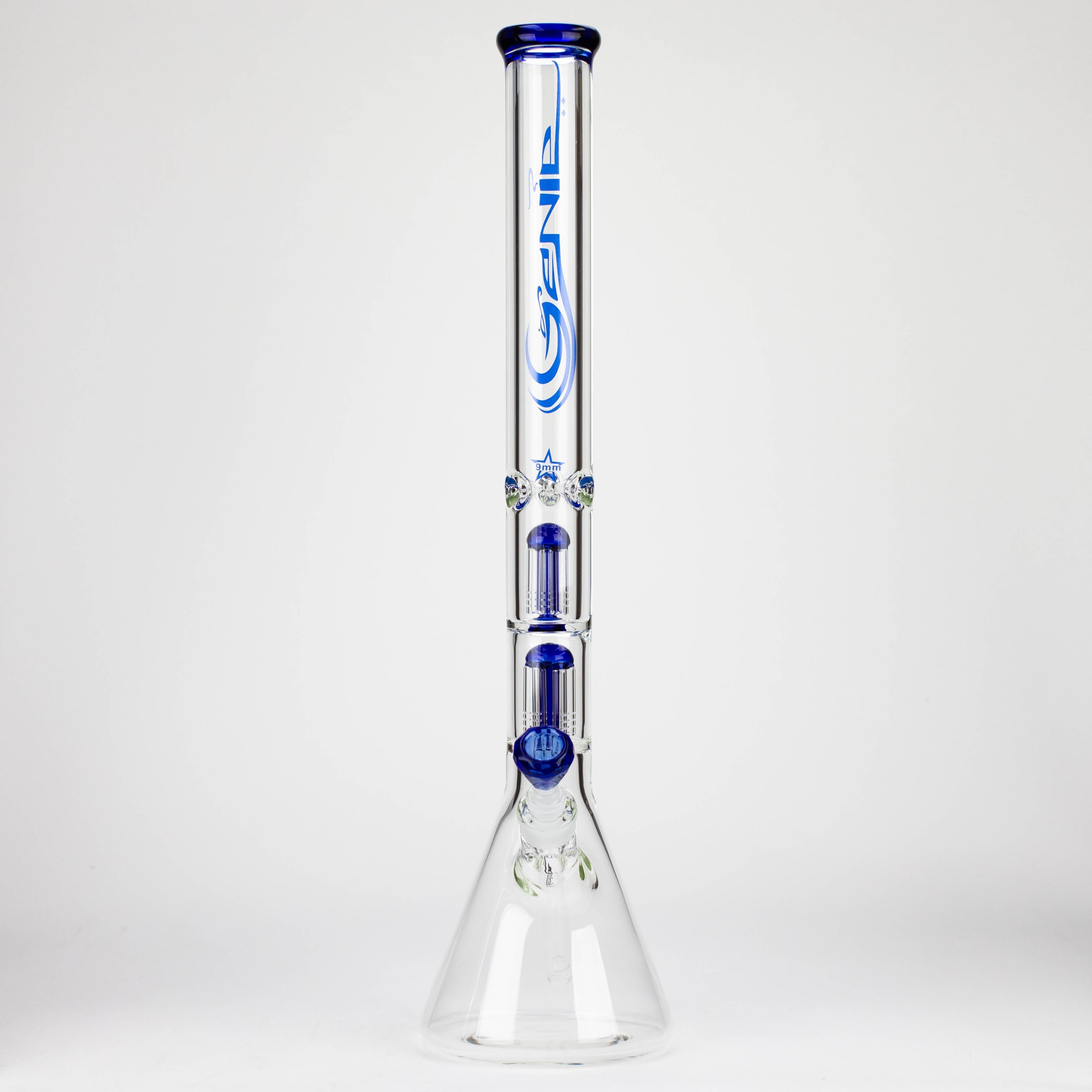 GENIE | 24" Dual 6 arms 9mm glass water beaker bong [GB1906]