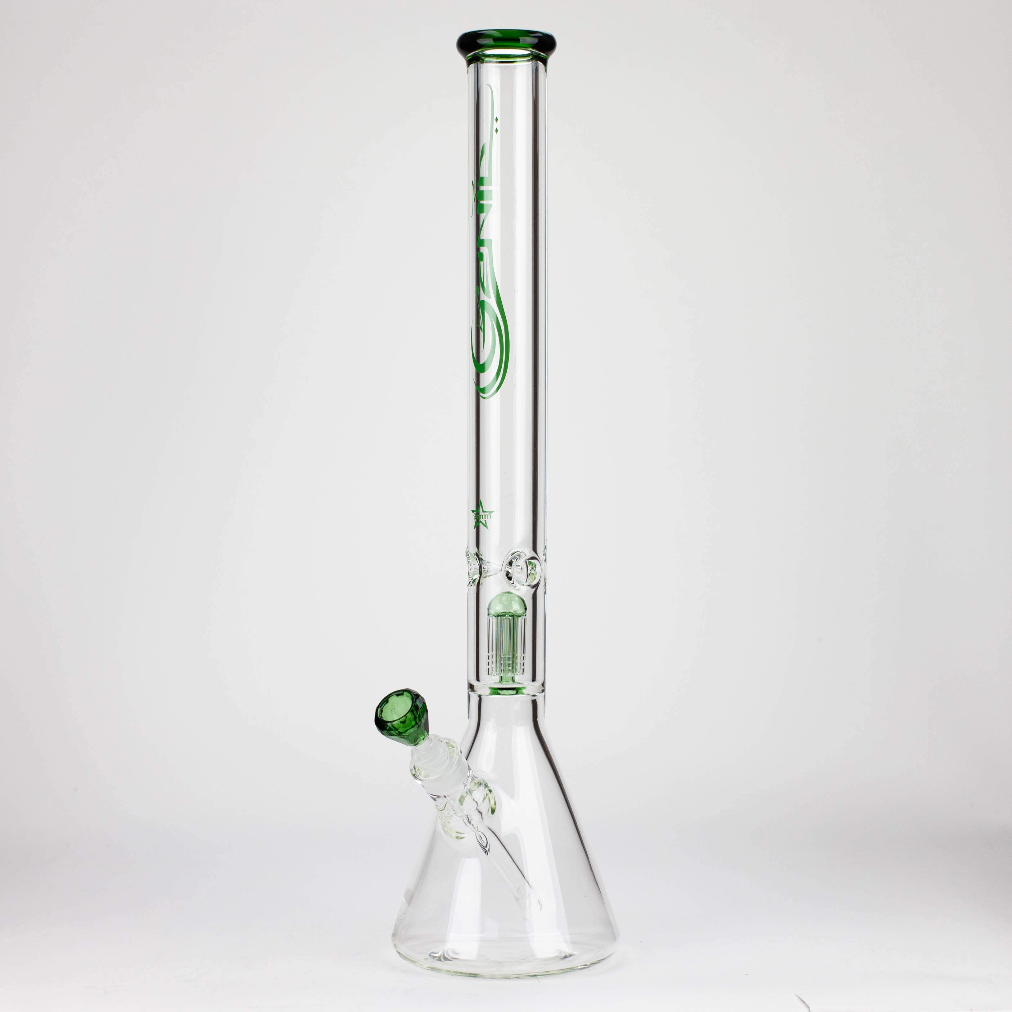 GENIE | 24" 9mm single percolator glass water bong [ GB1905 ]