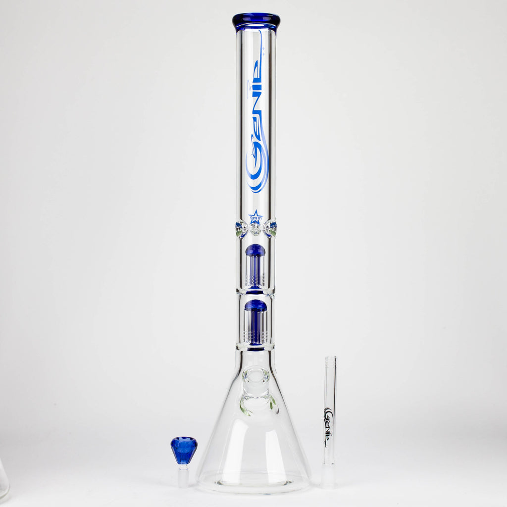 GENIE | 24" Dual 6 arms 9mm glass water beaker bong [GB1906]
