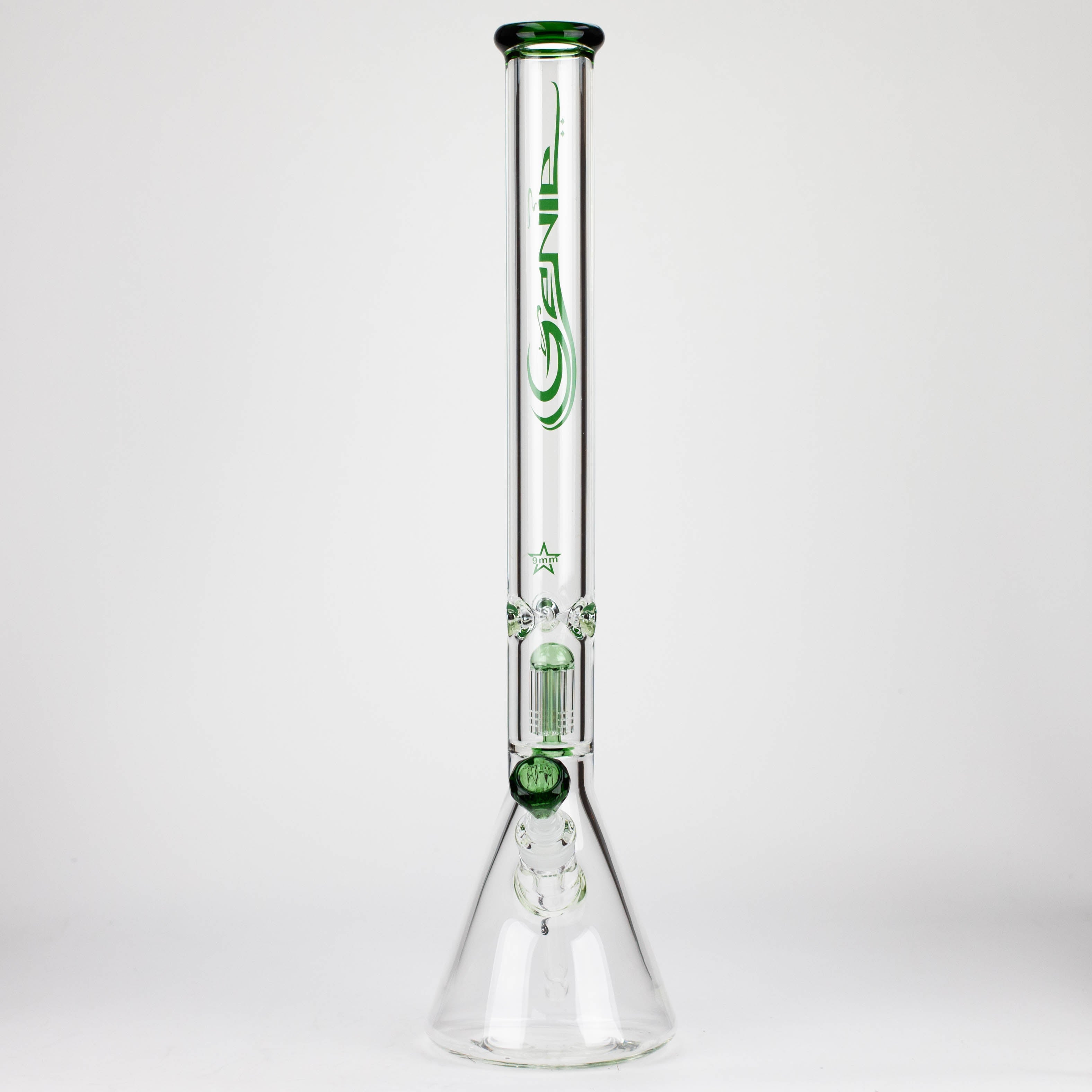 GENIE | 24" 9mm single percolator glass water bong [ GB1905 ]