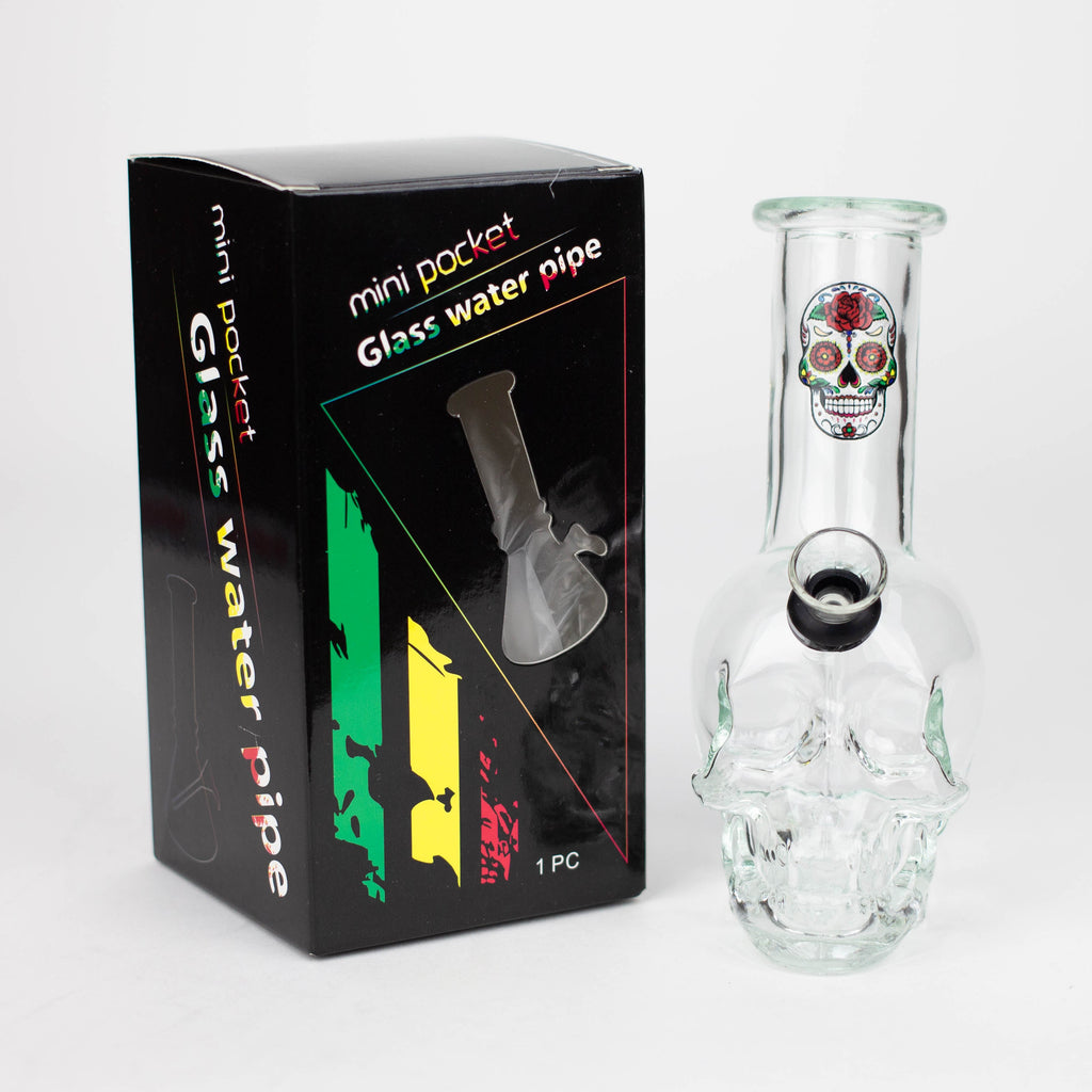 Z6" Mini Skull base soft glass water bong  [BS11]
