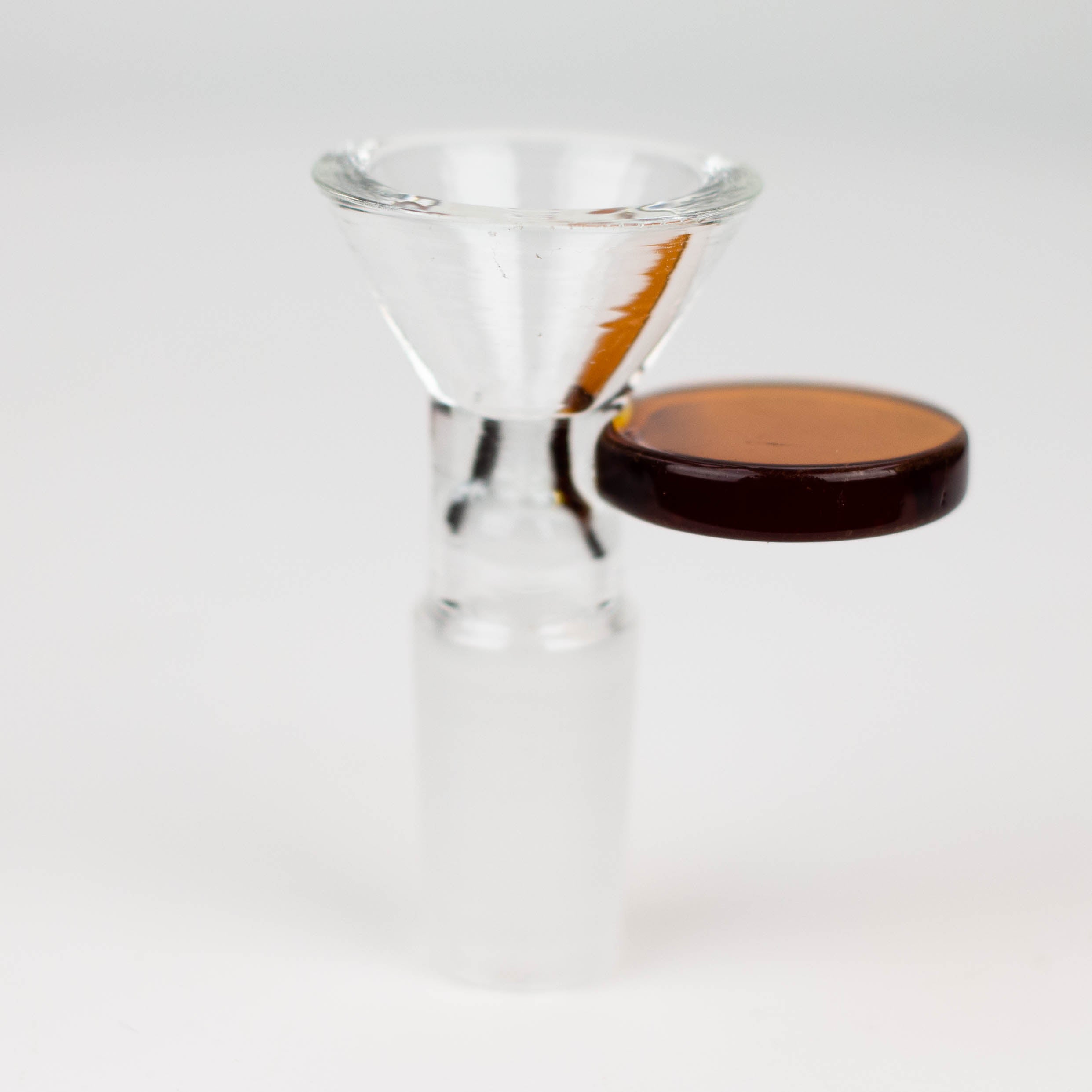 Glass bowl with  color round handle for 14 mm Pack of 3