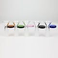 Glass bowl with  color round handle for 14 mm Pack of 3