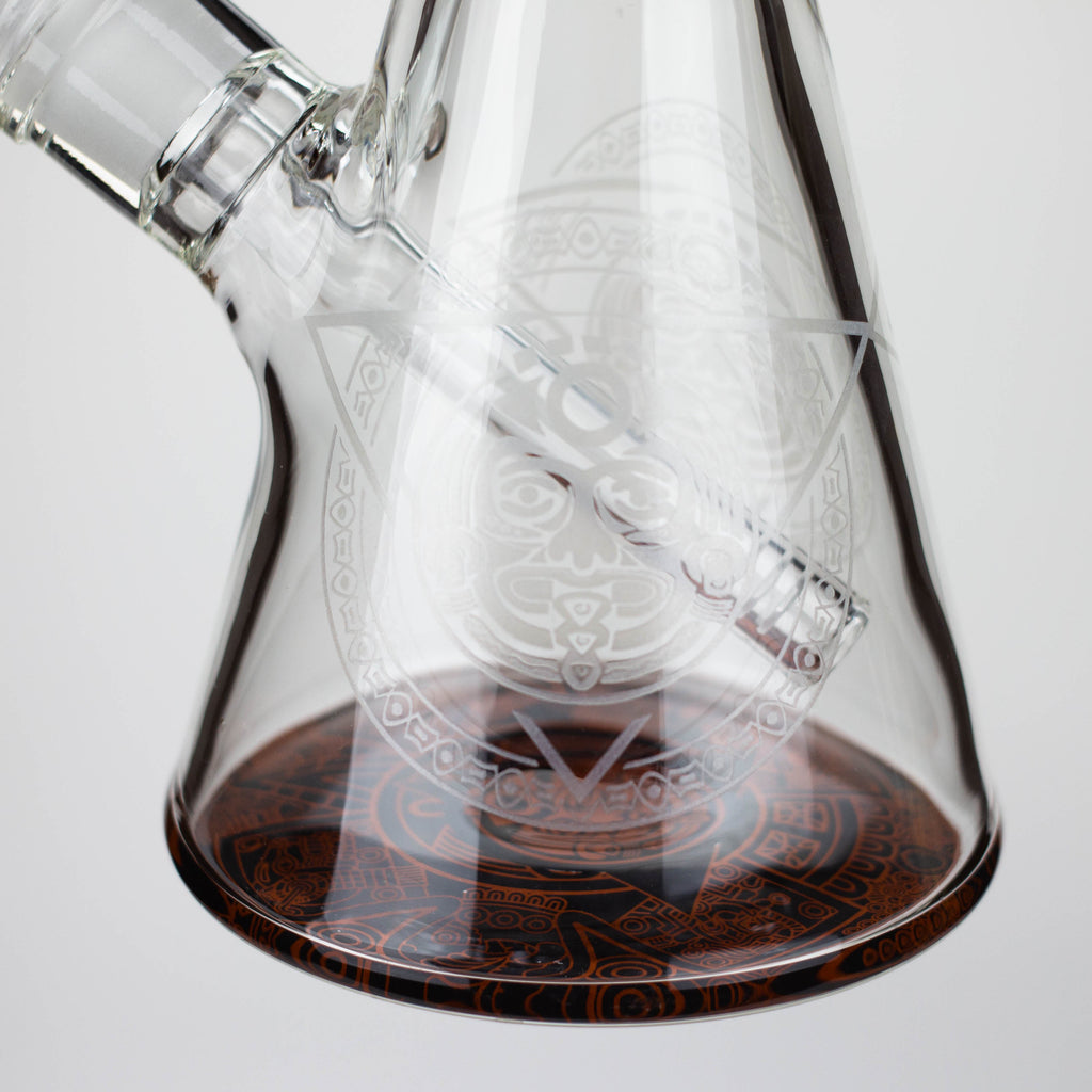 15.5" Egyptian Hieroglyph / 7 mm / Glass Bong  [LL034-RED]