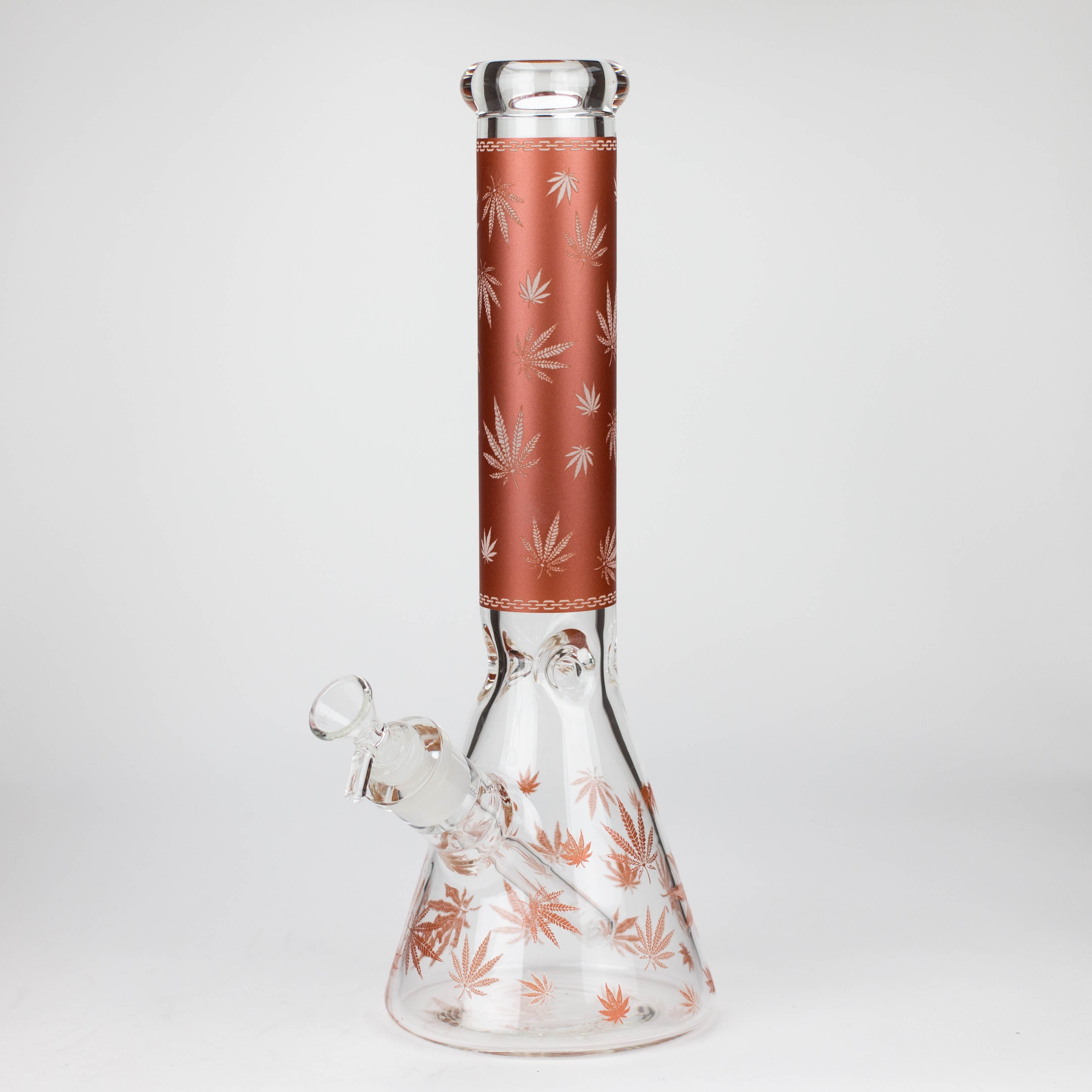 14" Leaf Glow in the dark 7 mm glass bong [LL033]