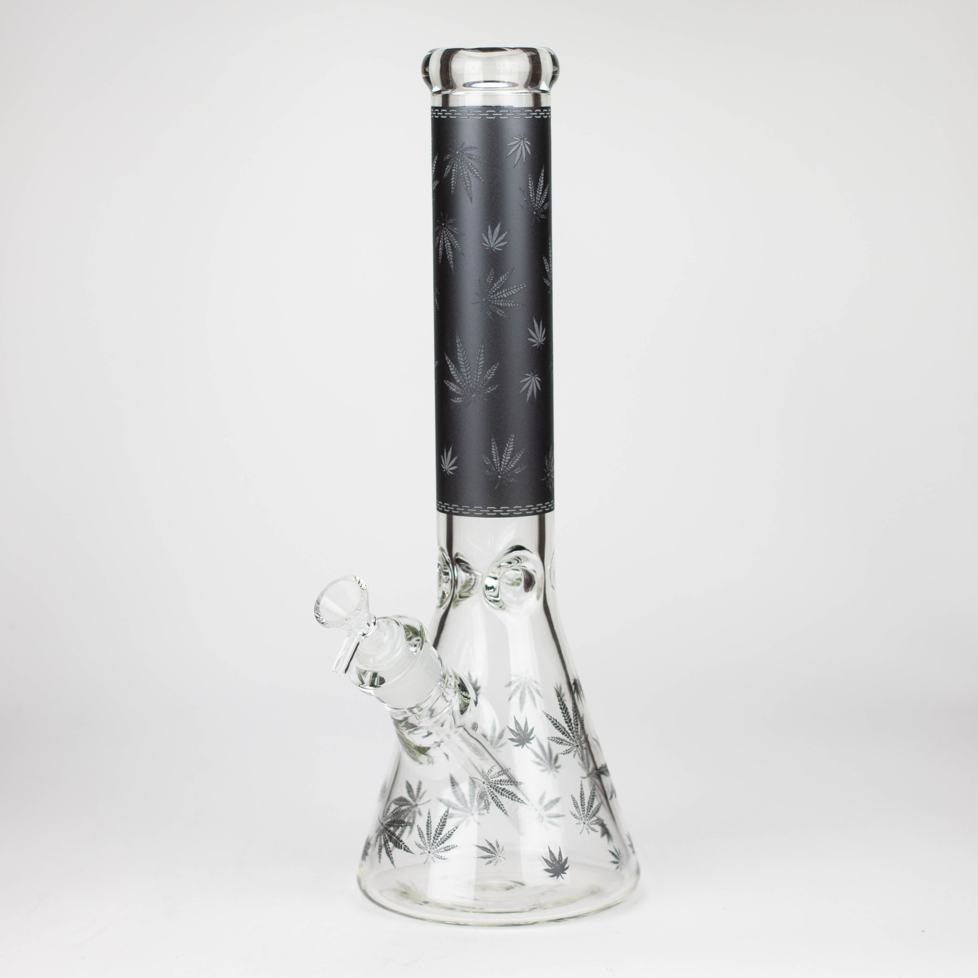 14" Leaf Glow in the dark 7 mm glass bong [LL033]