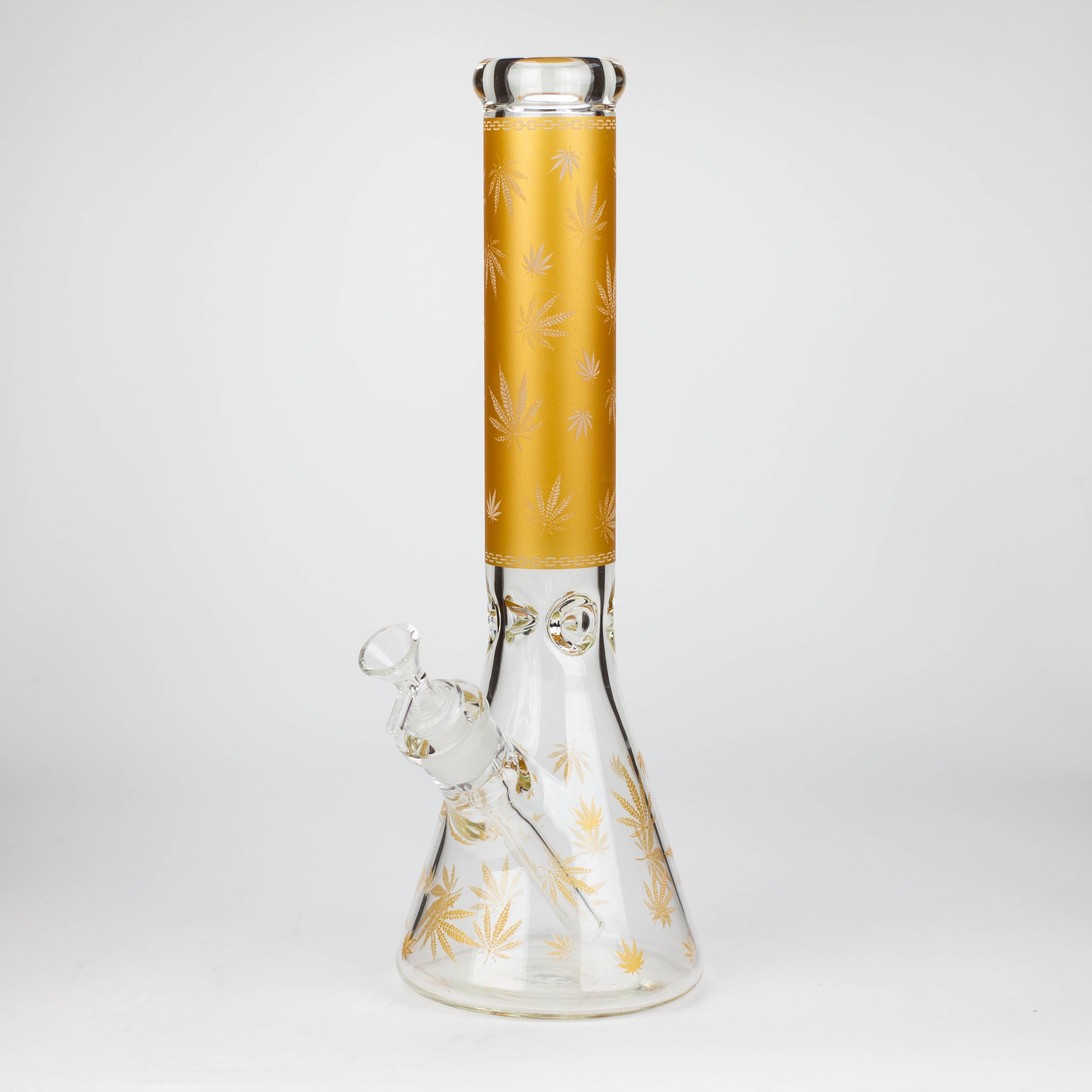 14" Leaf Glow in the dark 7 mm glass bong [LL033]