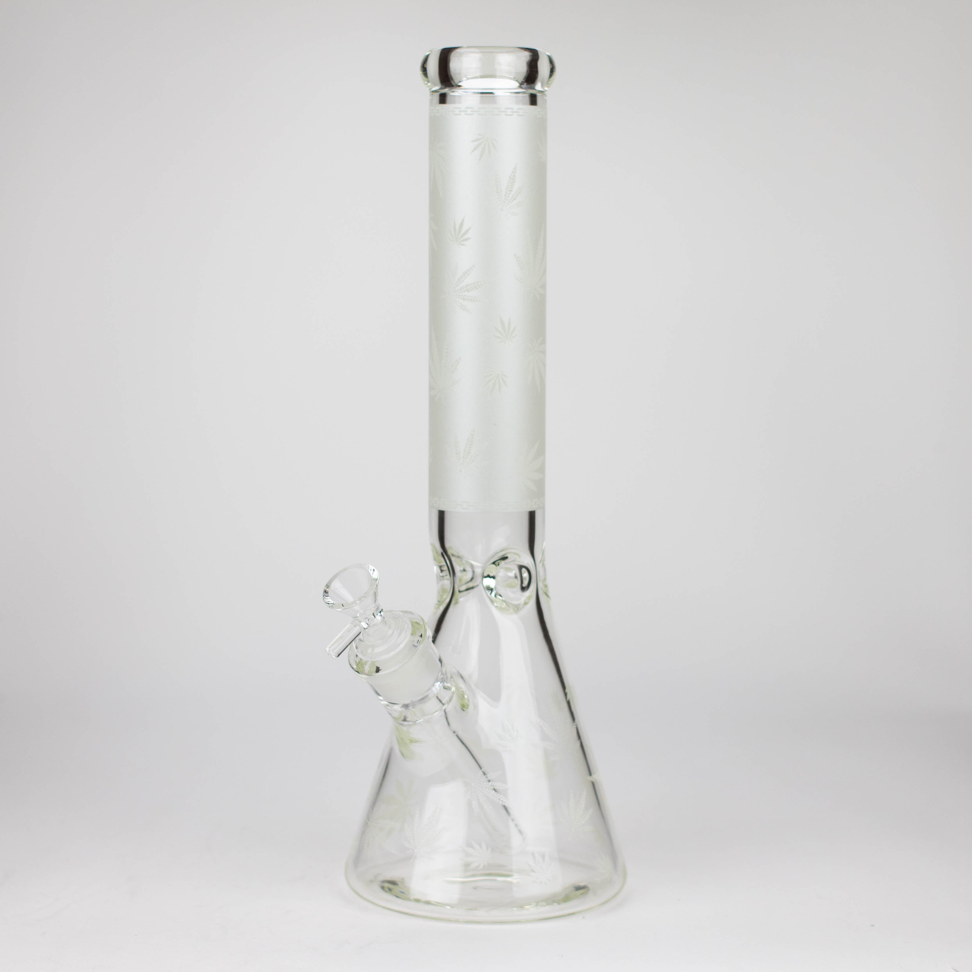 14" Leaf Glow in the dark 7 mm glass bong [LL033]