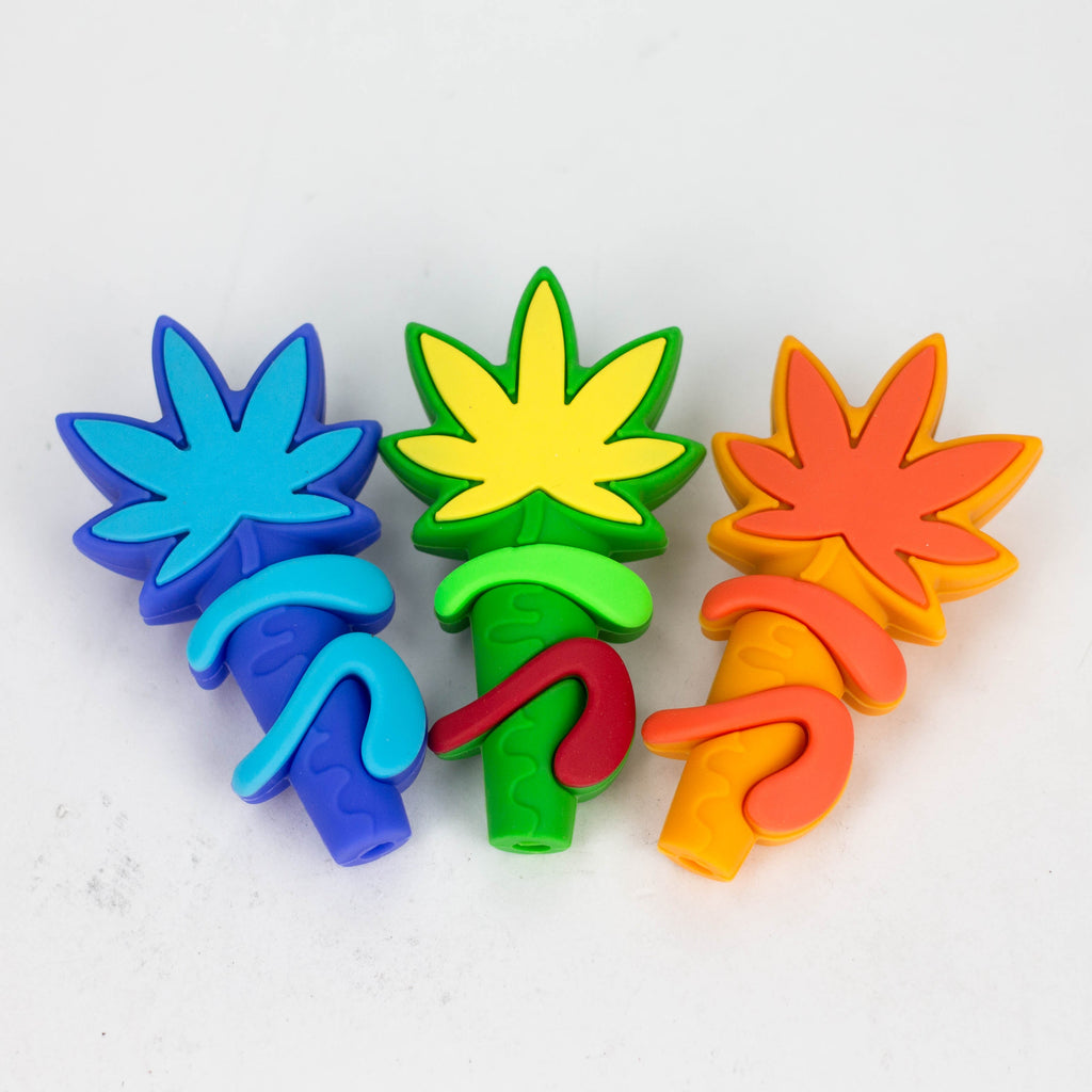 3" 710  marijuana leaf hand pipe-Assorted [H303]
