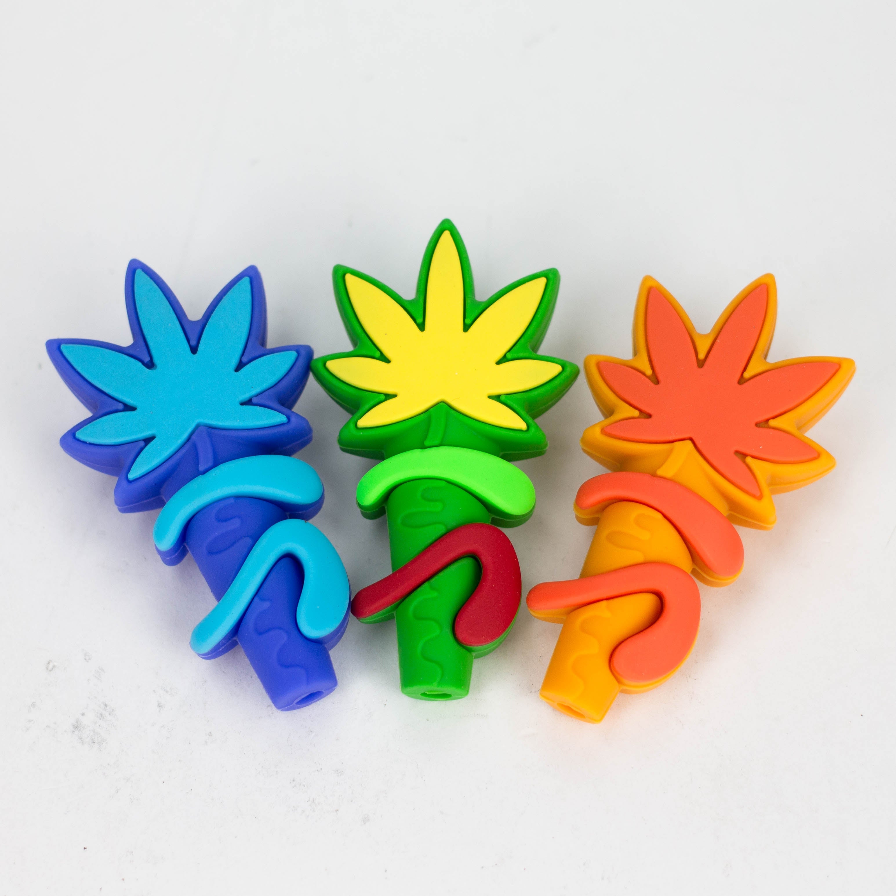 3" 710  marijuana leaf hand pipe-Assorted [H303]