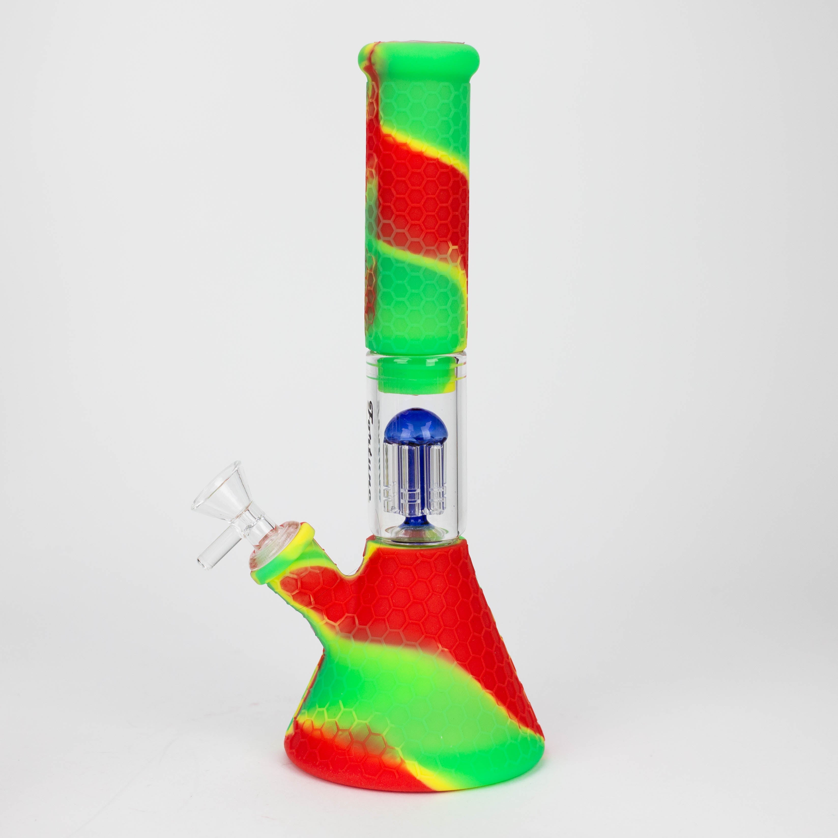 11" Silicone with glass percolator bong - Assorted[SP1060]