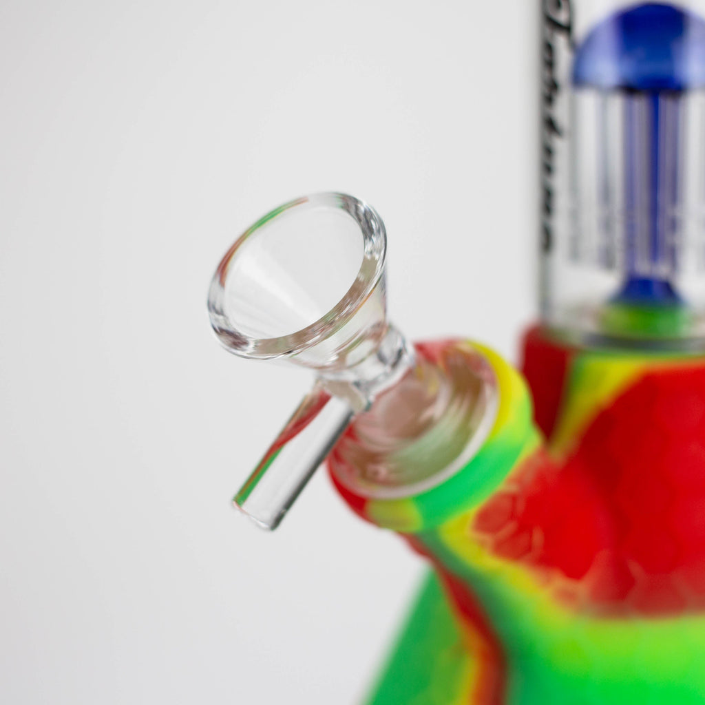 11" Silicone with glass percolator bong - Assorted[SP1060]