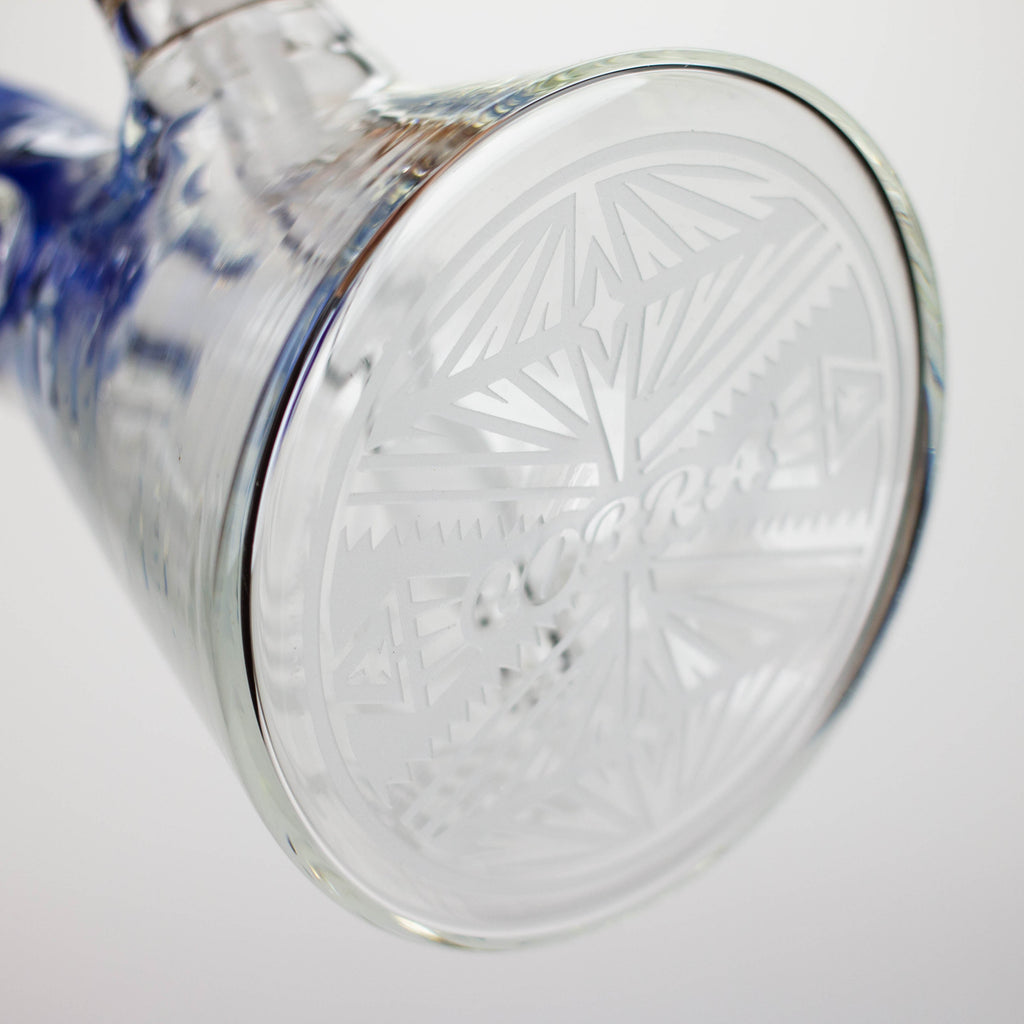 COBRA | 14" sandblasted geometric graphic 7 mm glass bong [YK08]
