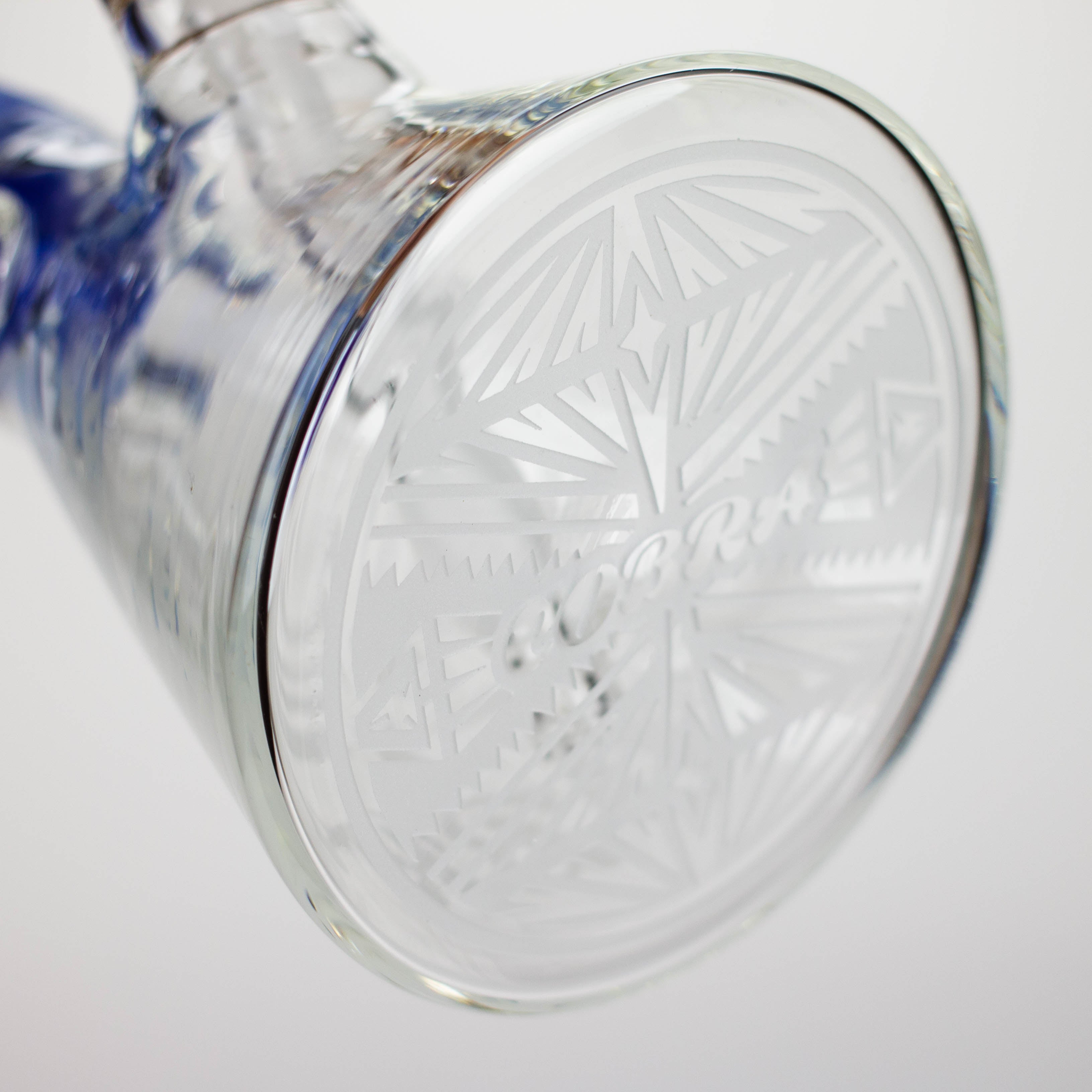 COBRA | 14" sandblasted geometric graphic 7 mm glass bong [YK08]