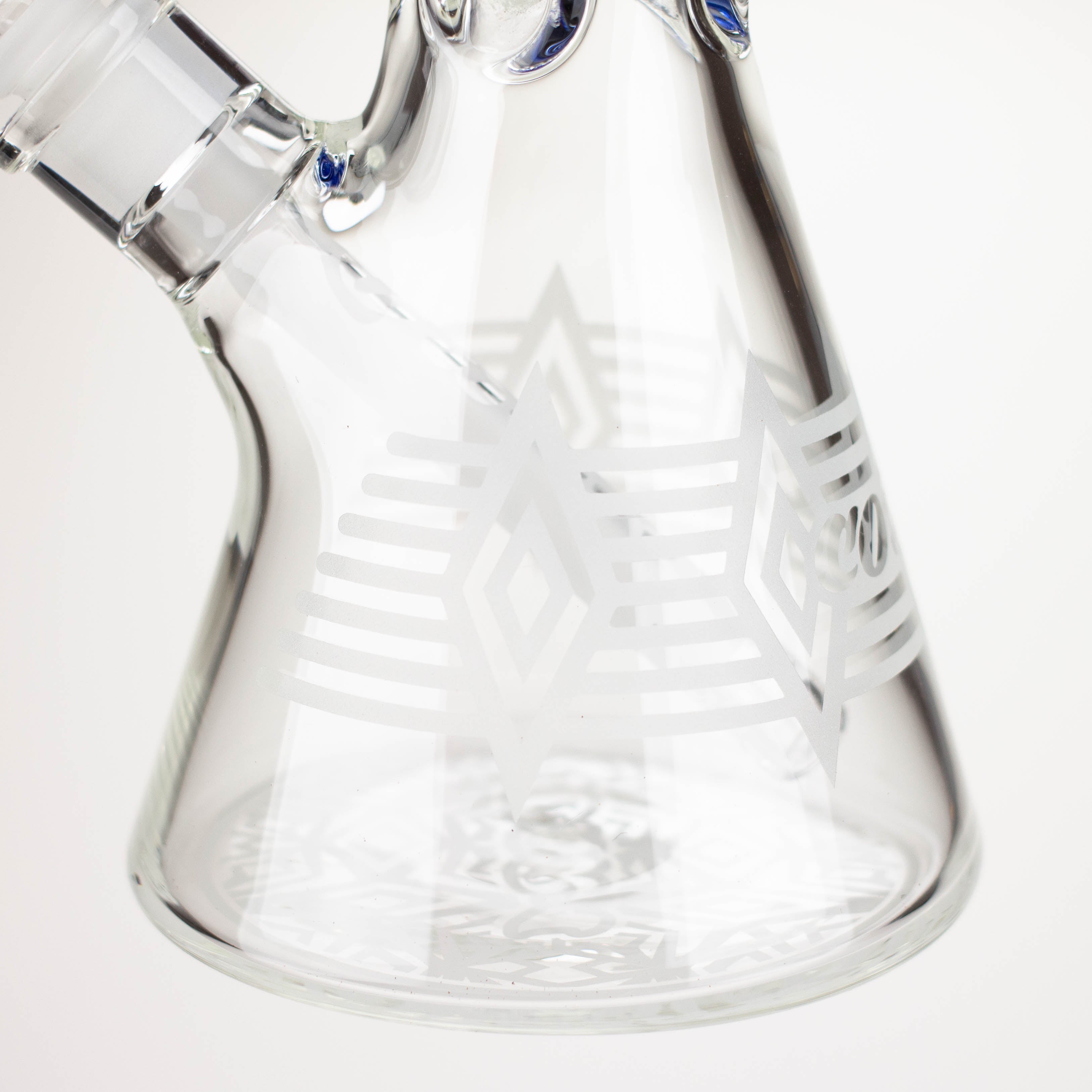 COBRA | 14" sandblasted geometric graphic 7 mm glass bong [YK08]