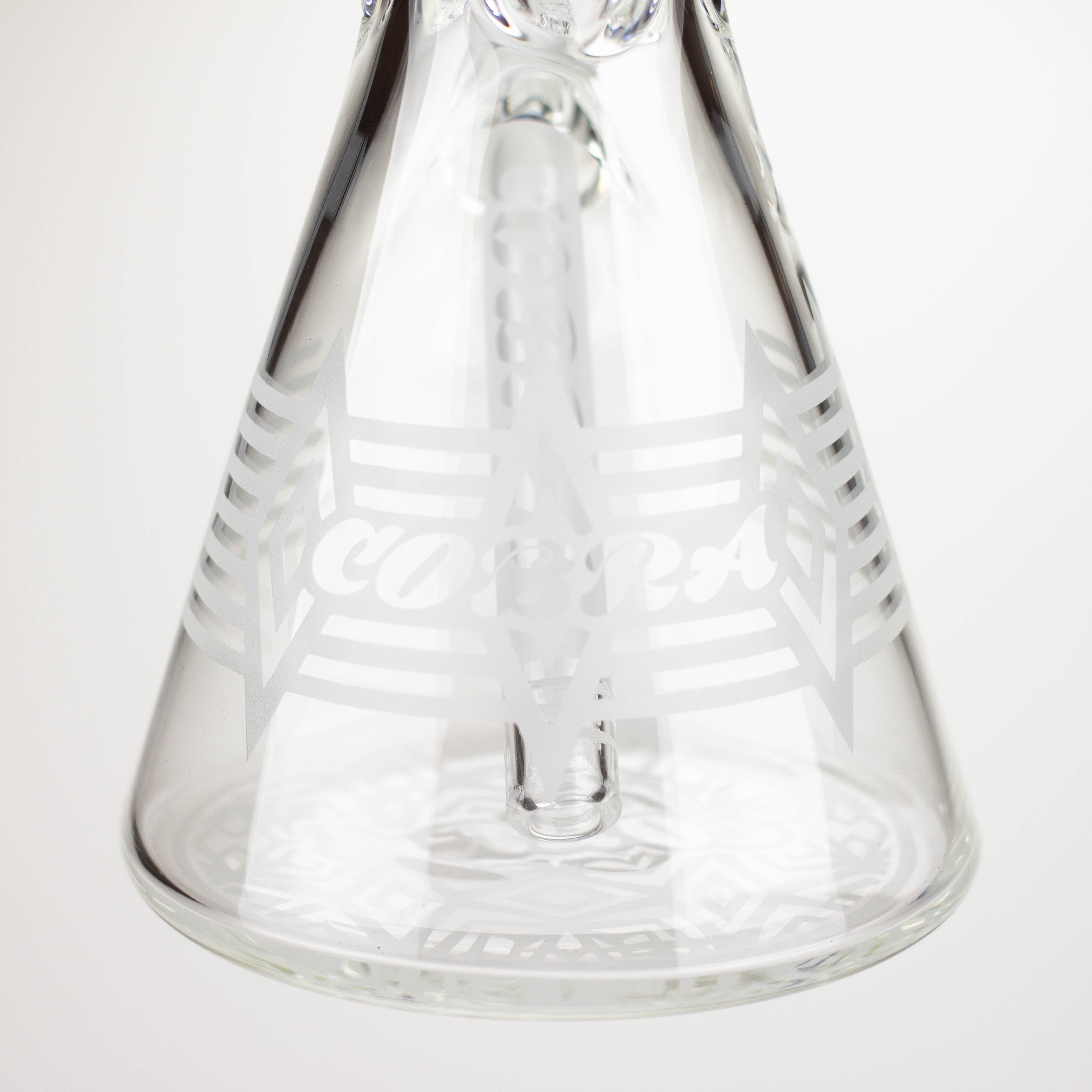 COBRA | 14" sandblasted geometric graphic 7 mm glass bong [YY01]