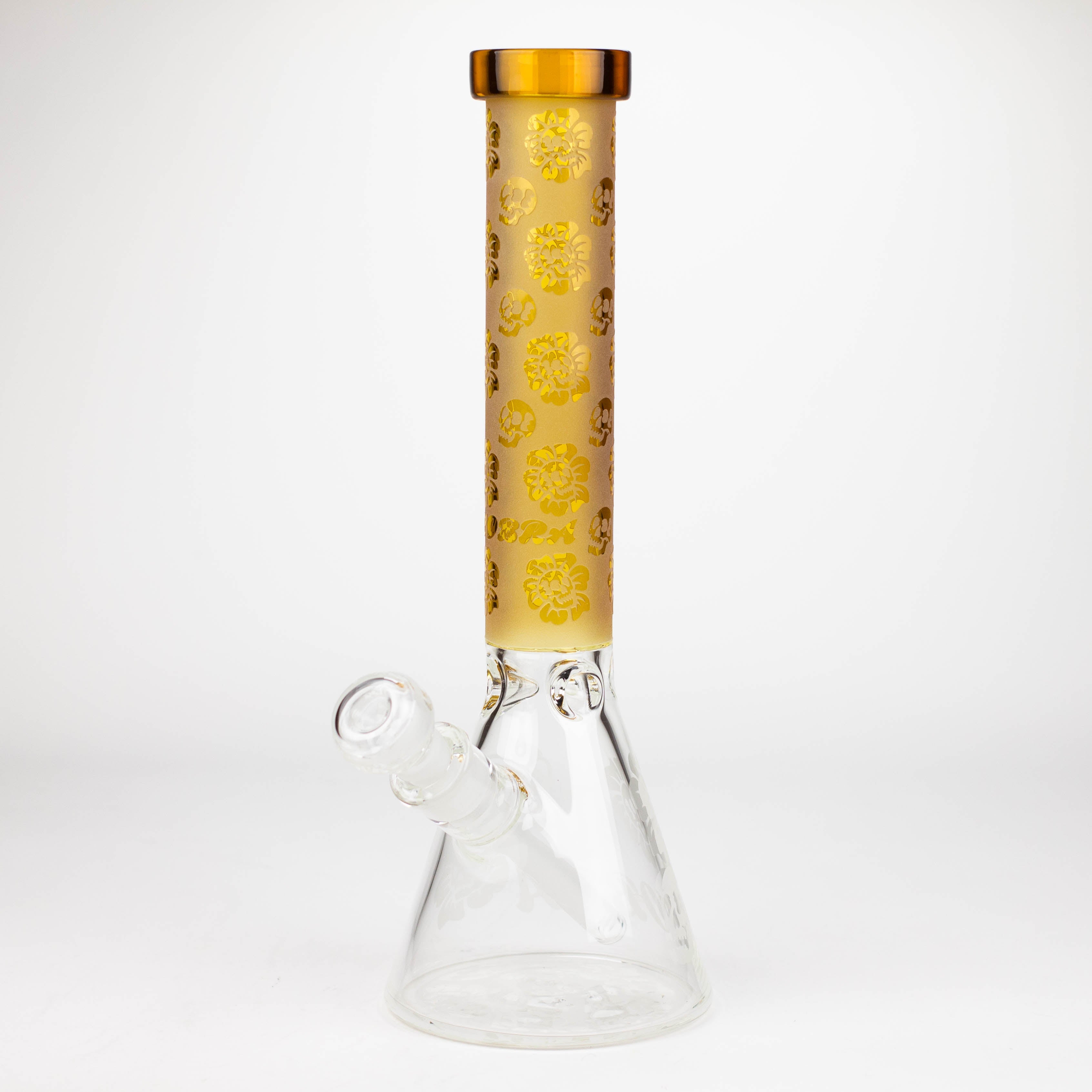 COBRA | 14" sandblasted geometric graphic 7 mm glass bong [YK07]