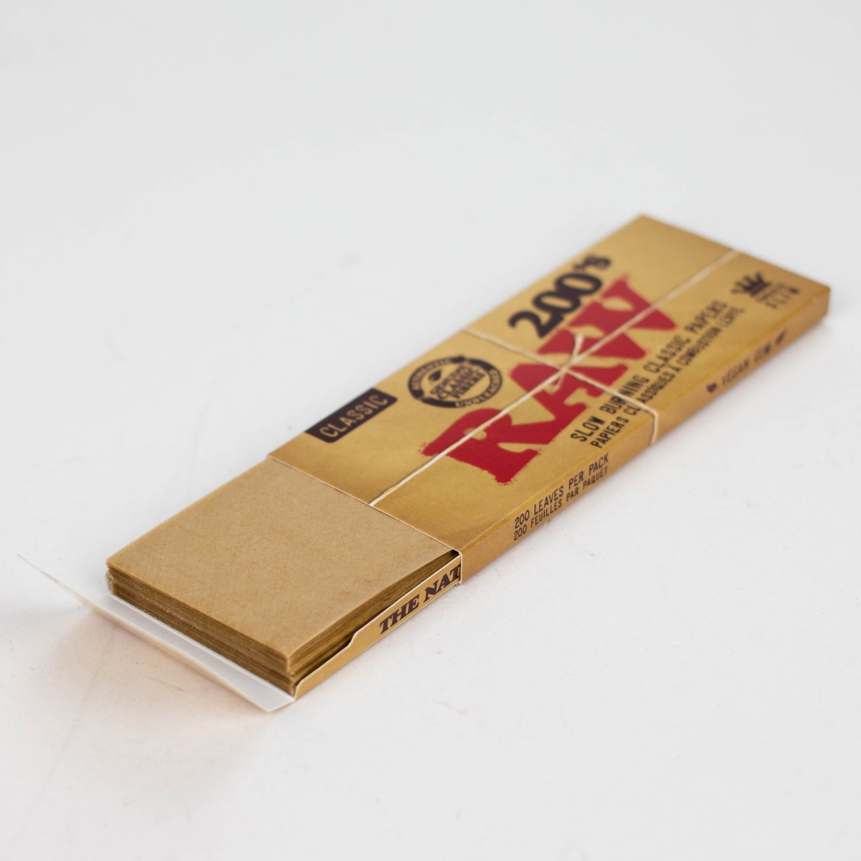 RAW 200's. Natural Unrefined King Slim paper Box of 40 [CP1266]