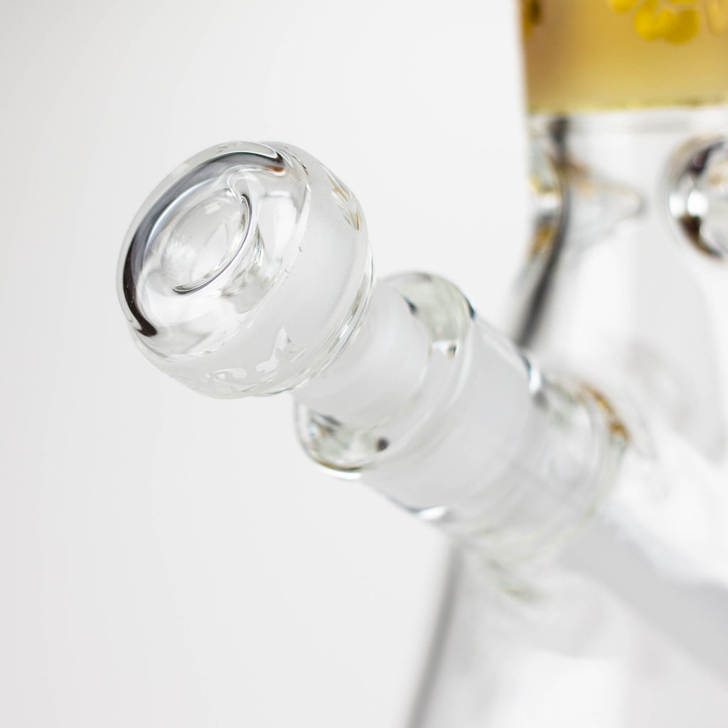 COBRA | 14" sandblasted geometric graphic 7 mm glass bong [YK07]
