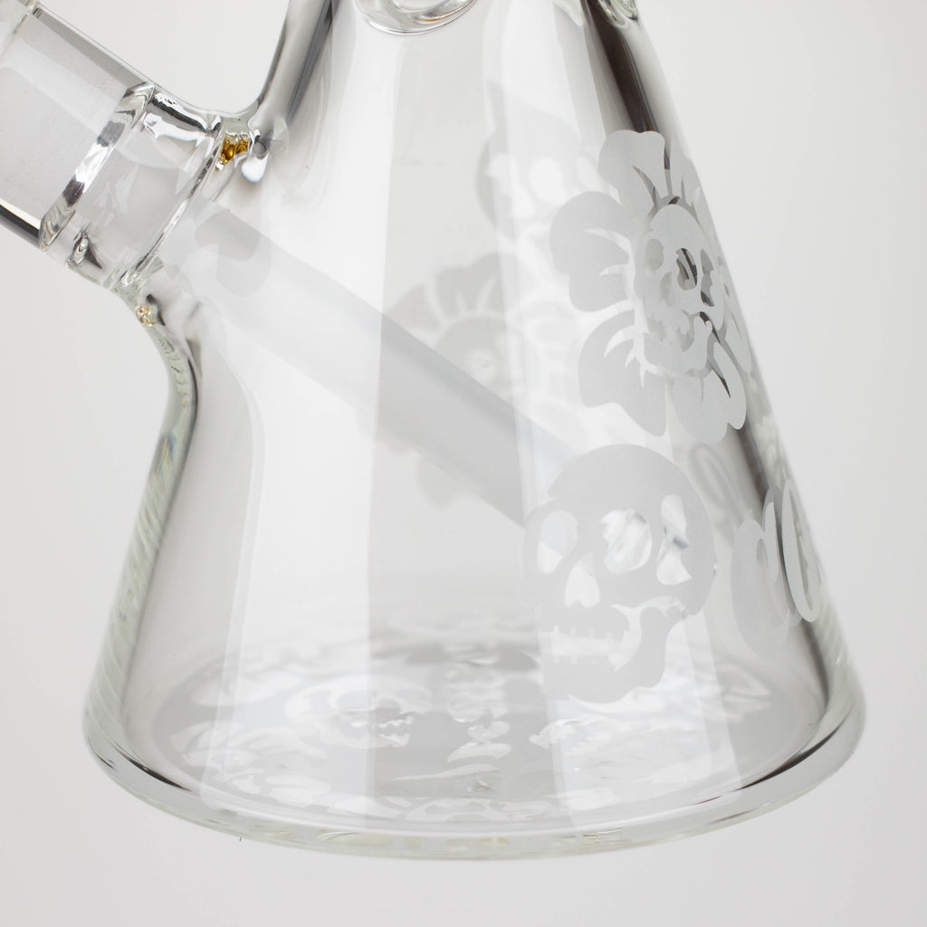 COBRA | 14" sandblasted geometric graphic 7 mm glass bong [YK07]