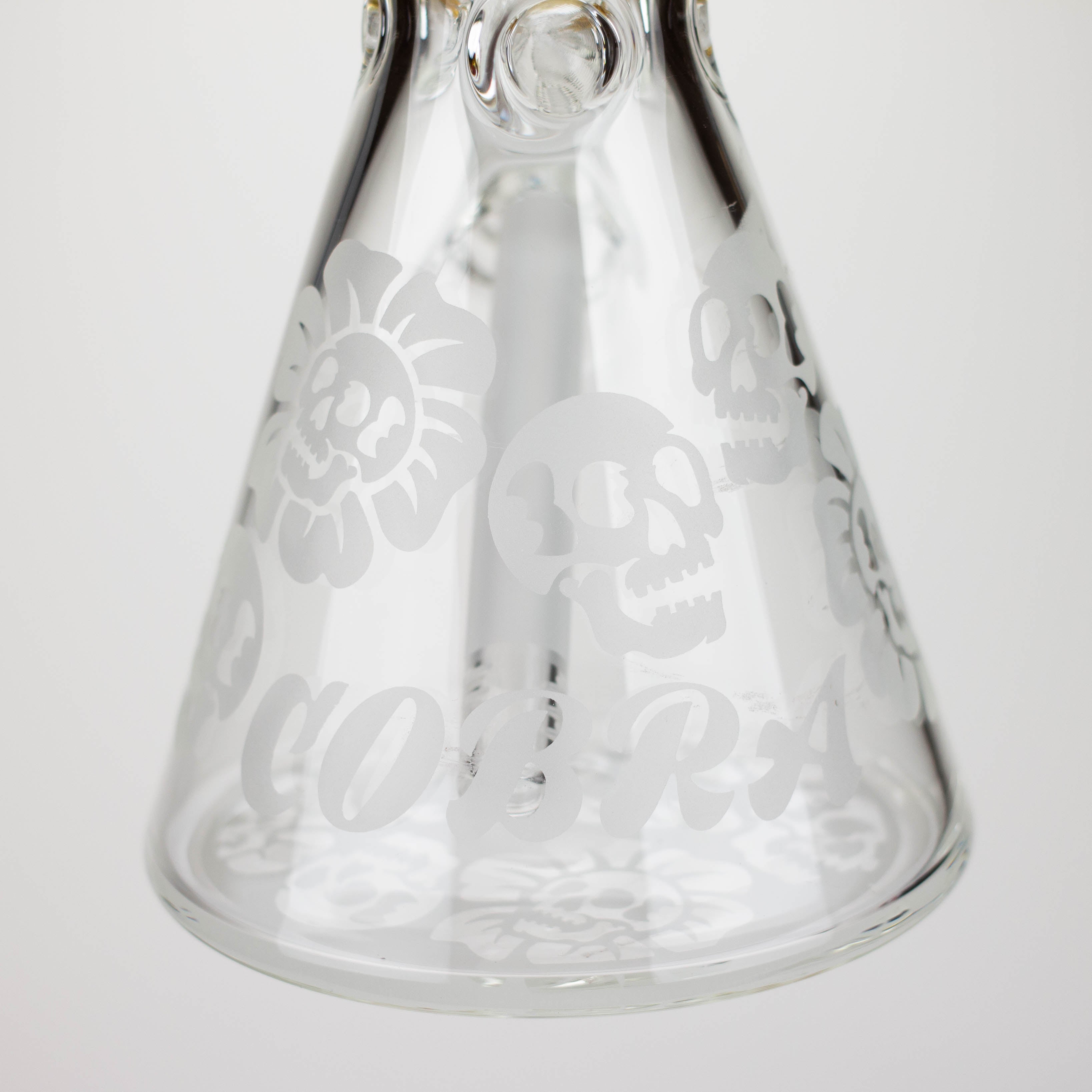 COBRA | 14" sandblasted geometric graphic 7 mm glass bong [YK07]