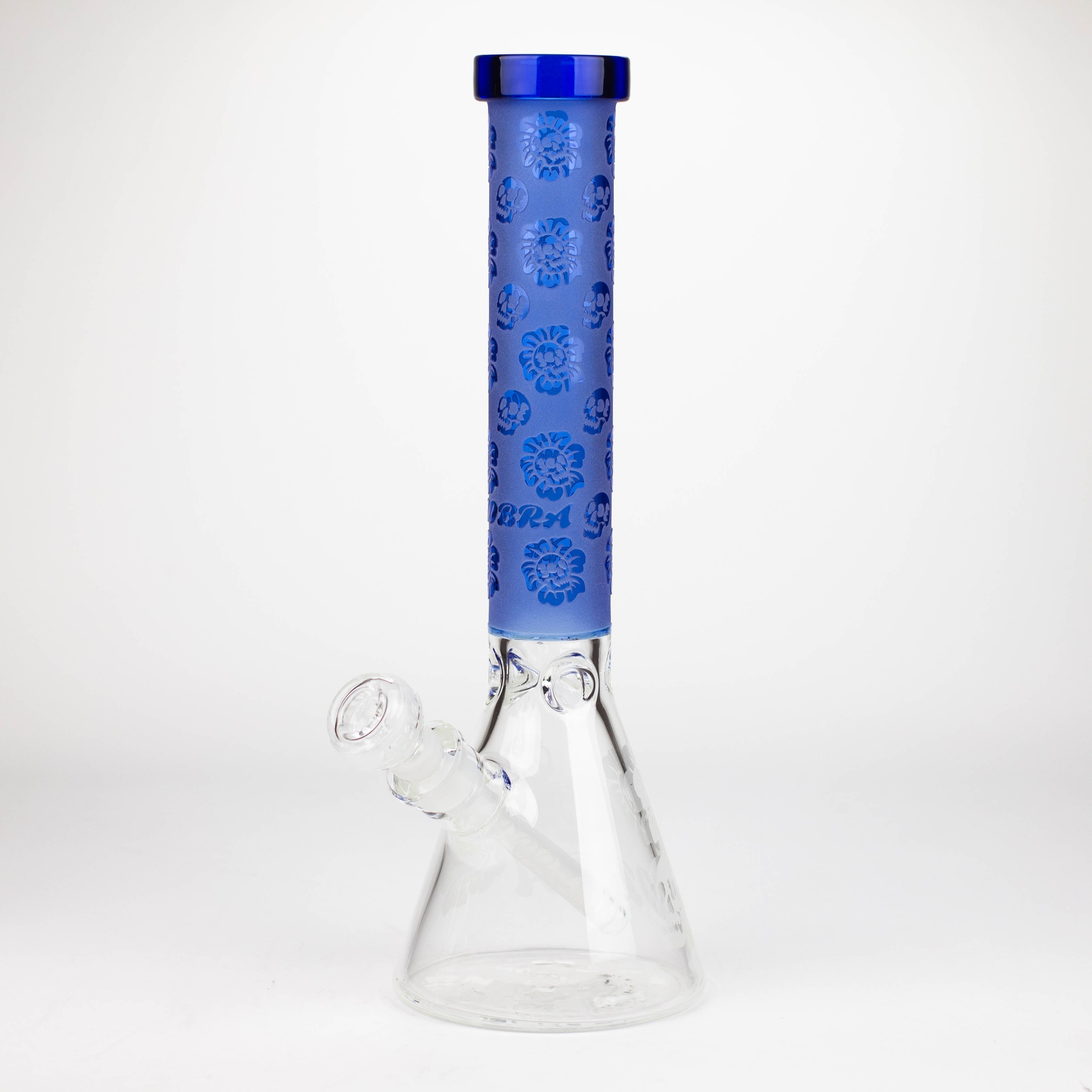 COBRA | 14" sandblasted geometric graphic 7 mm glass bong [YK07]