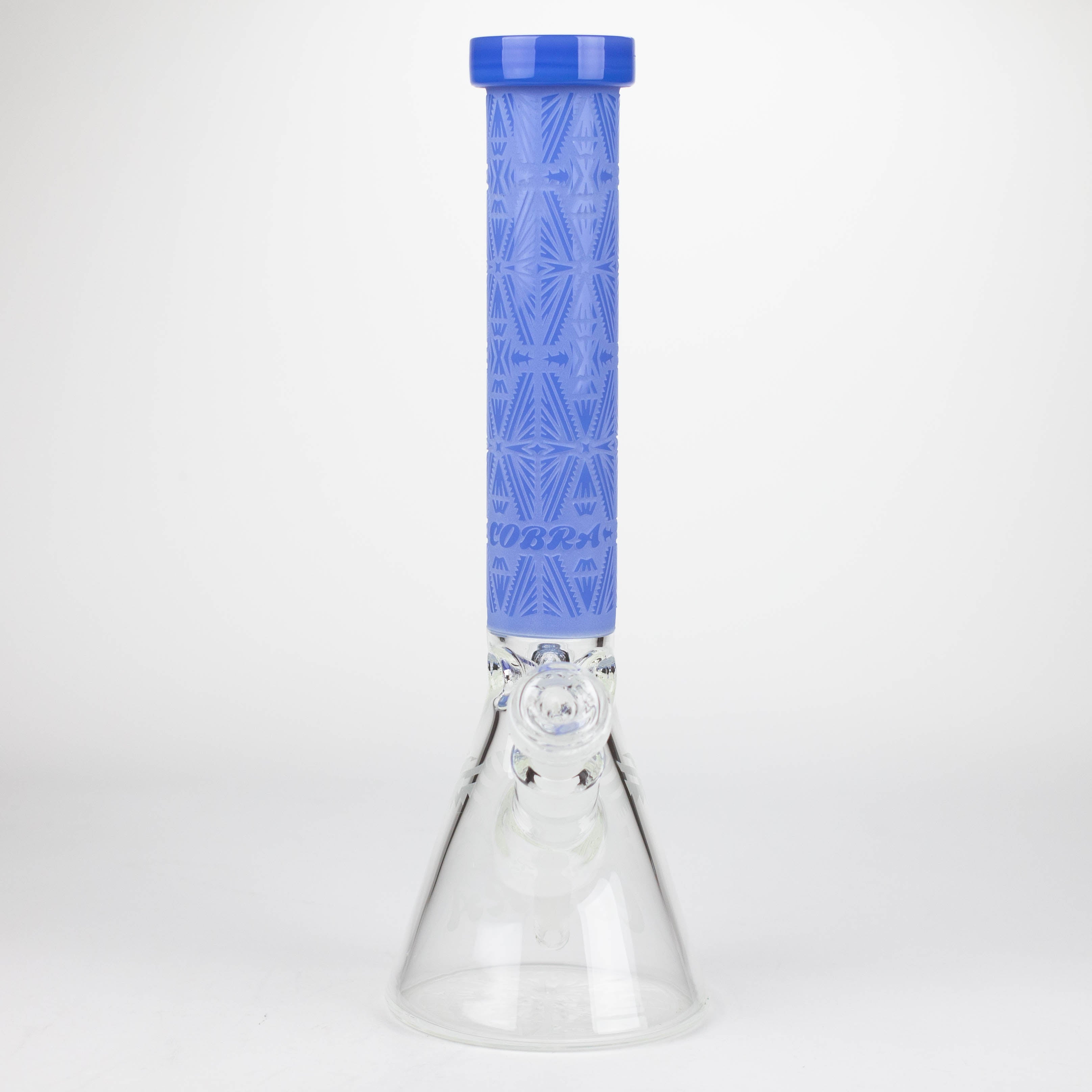 COBRA | 14" sandblasted geometric graphic 7 mm glass bong [YK08]