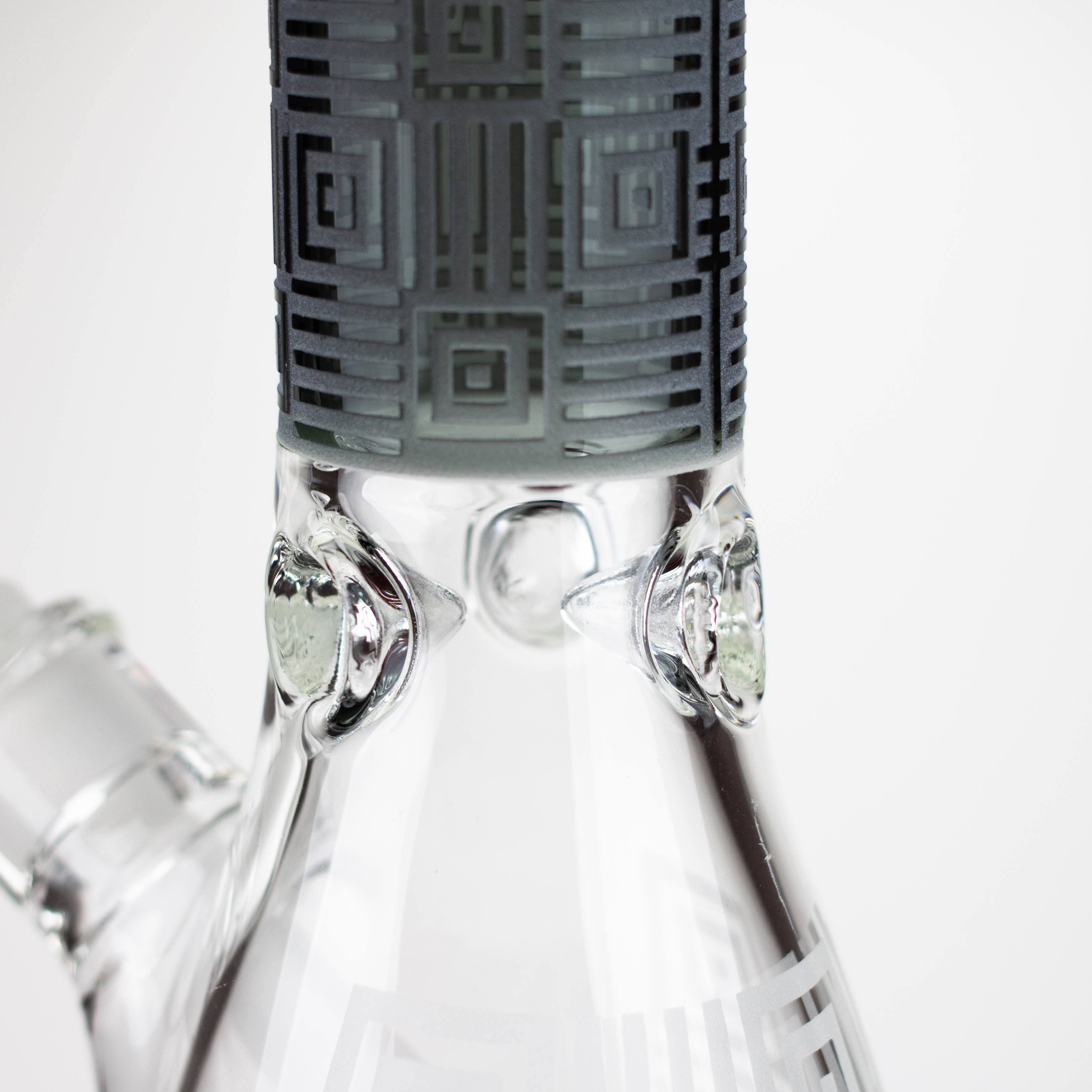 COBRA | 14" sandblasted geometric graphic 7 mm glass bong [YK06]