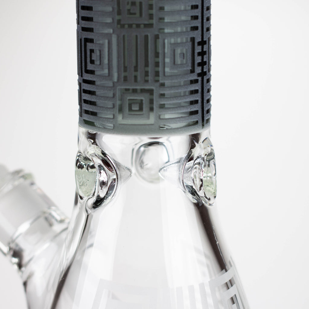 COBRA | 14" sandblasted geometric graphic 7 mm glass bong [YK06]