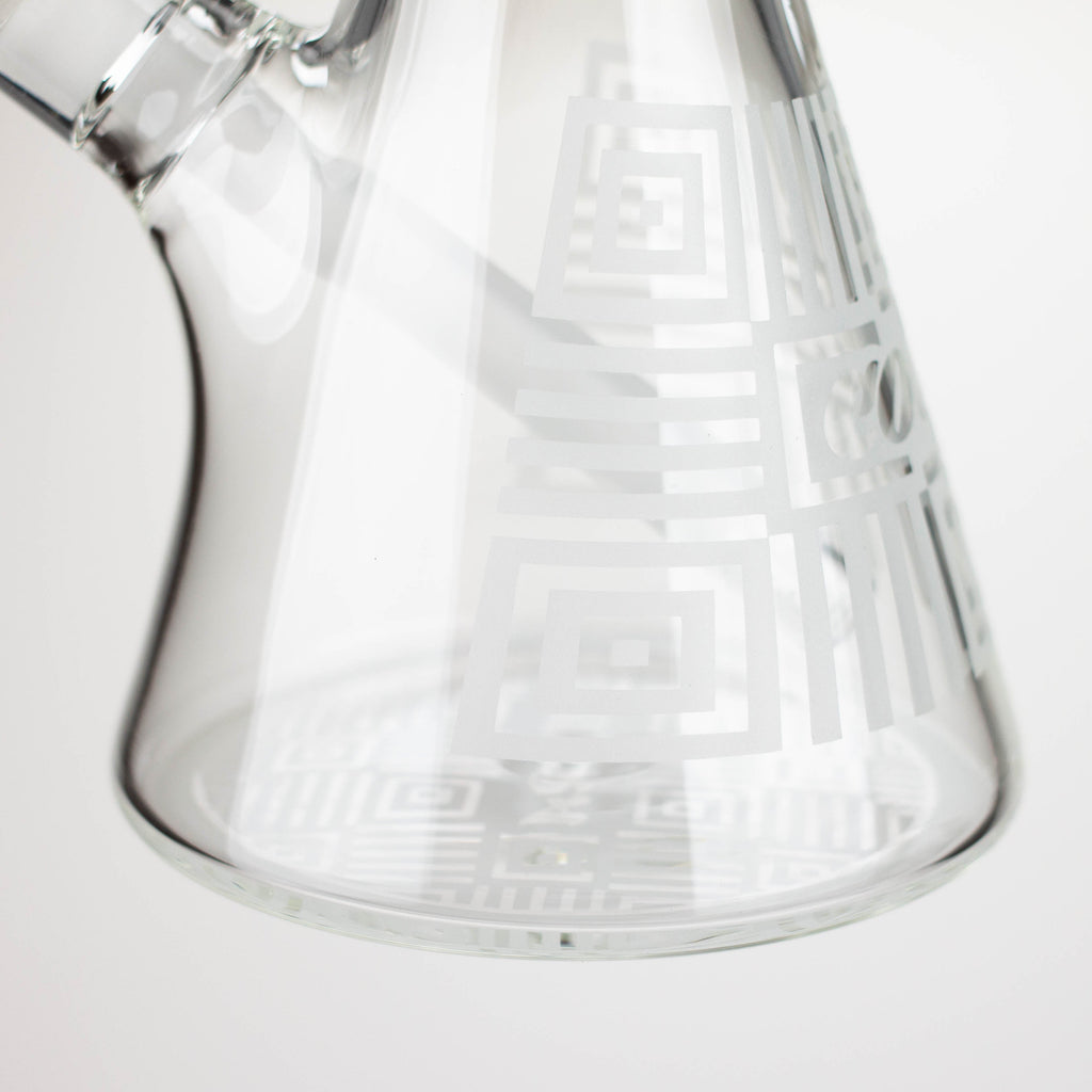COBRA | 14" sandblasted geometric graphic 7 mm glass bong [YK06]