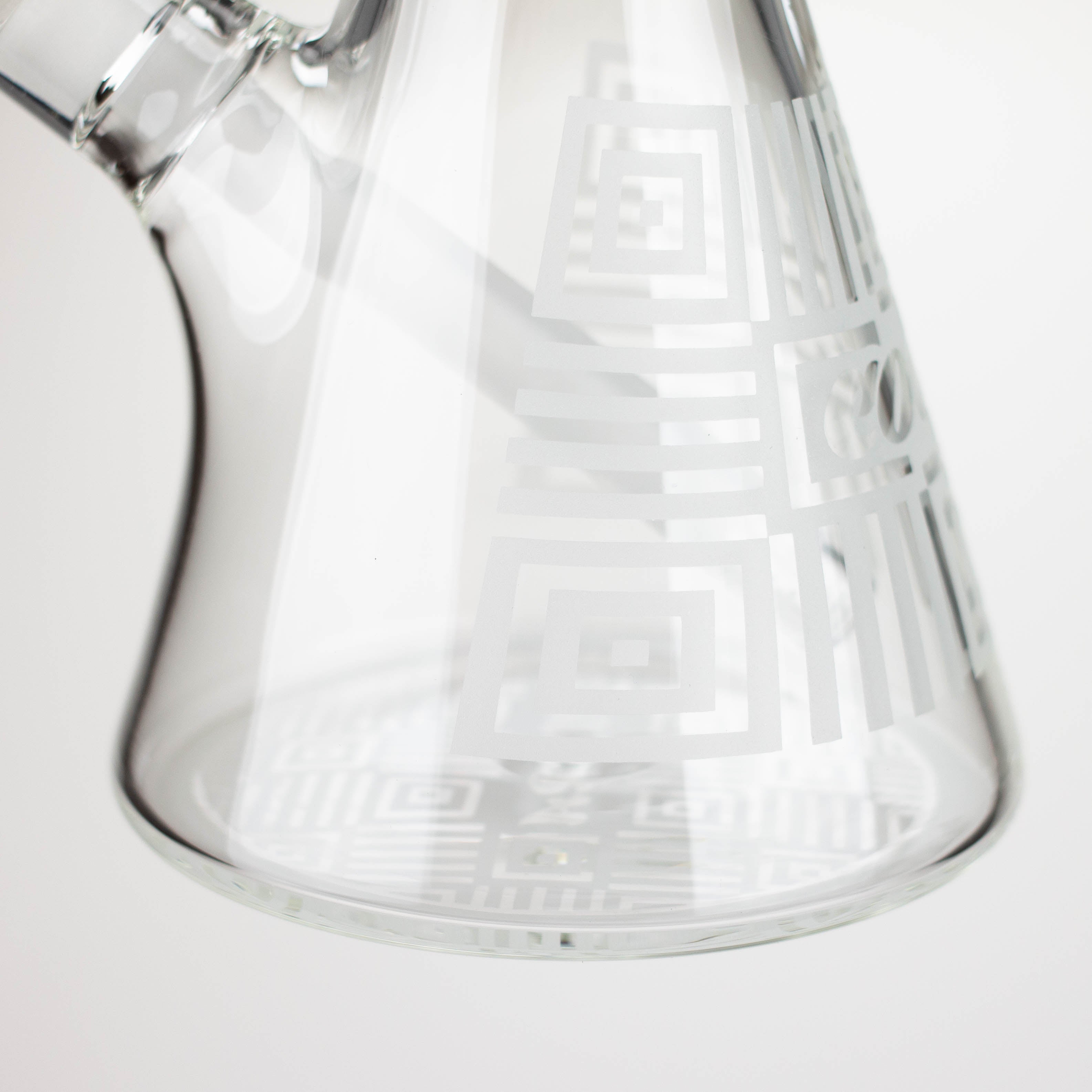 COBRA | 14" sandblasted geometric graphic 7 mm glass bong [YK06]