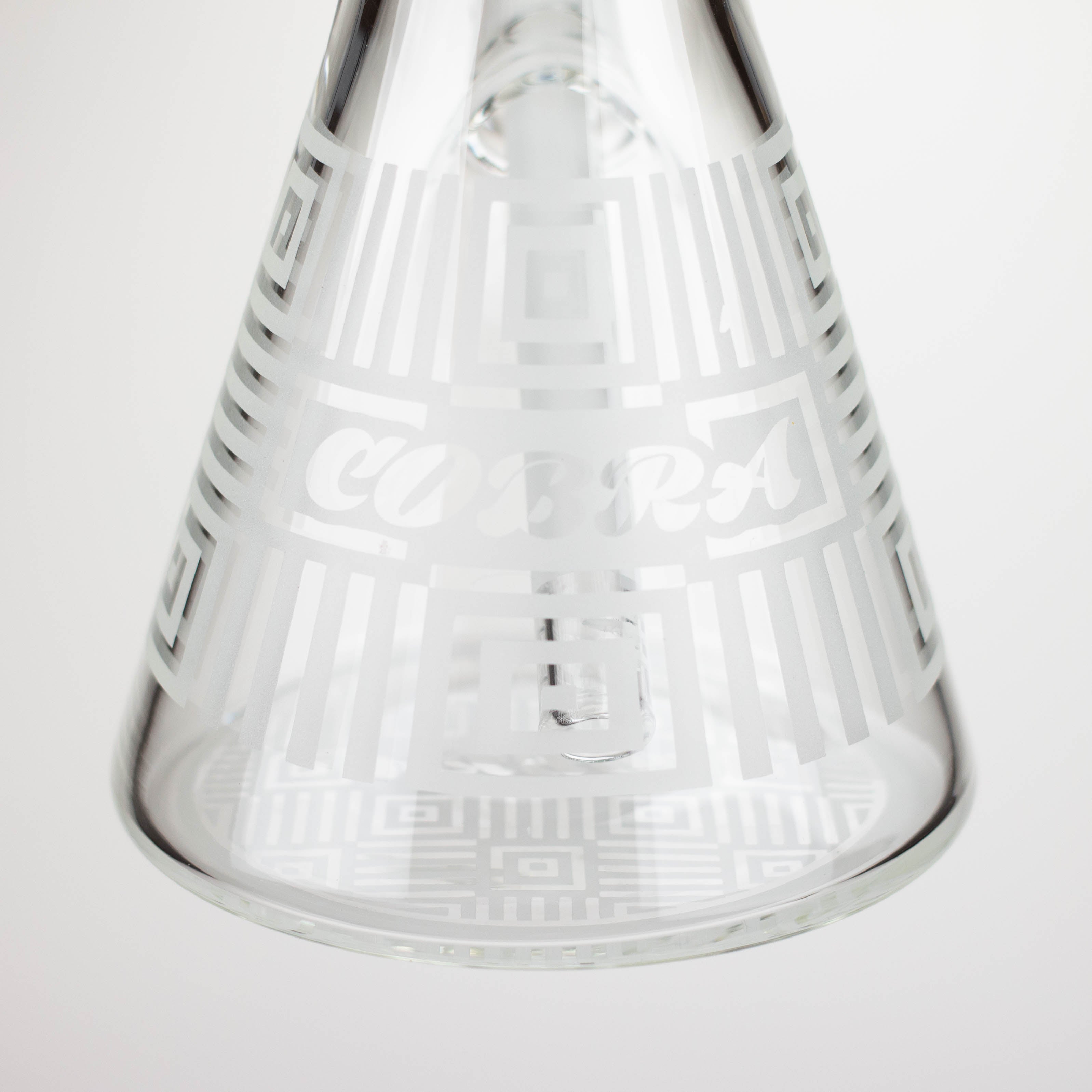 COBRA | 14" sandblasted geometric graphic 7 mm glass bong [YK06]