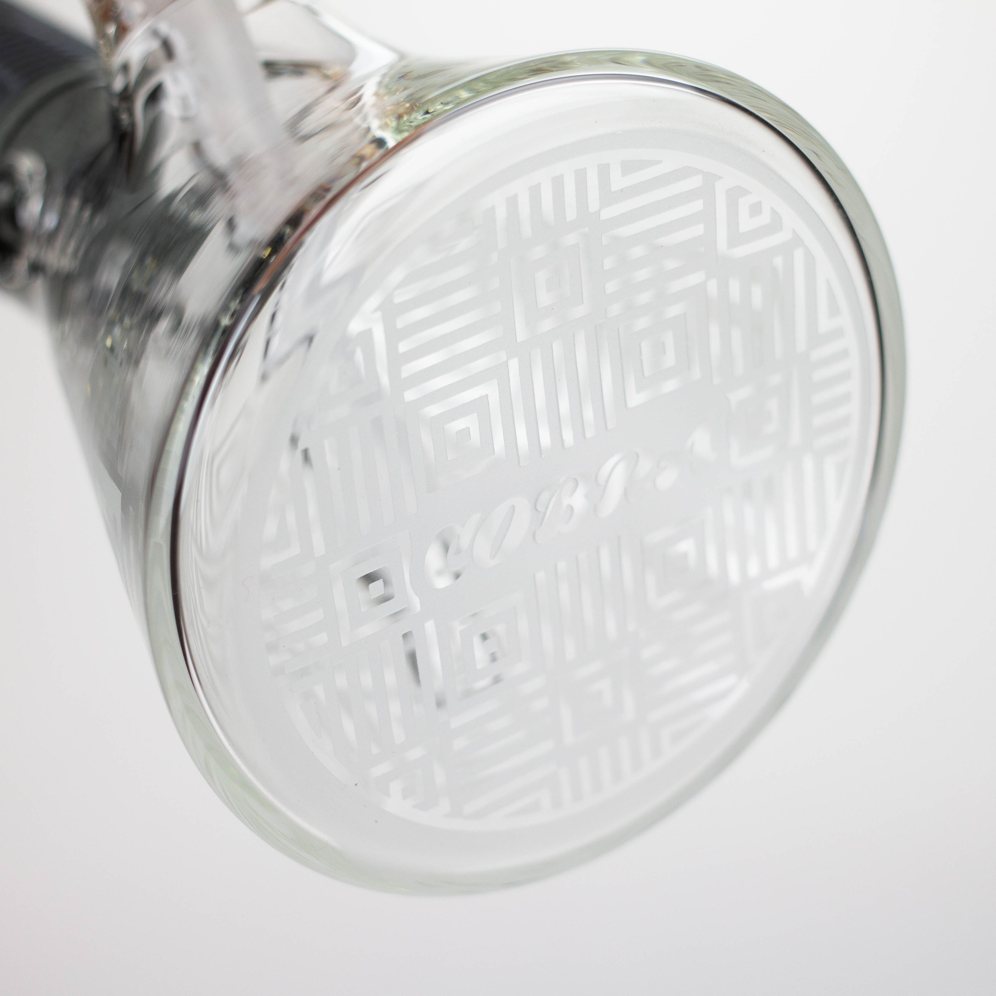 COBRA | 14" sandblasted geometric graphic 7 mm glass bong [YK06]