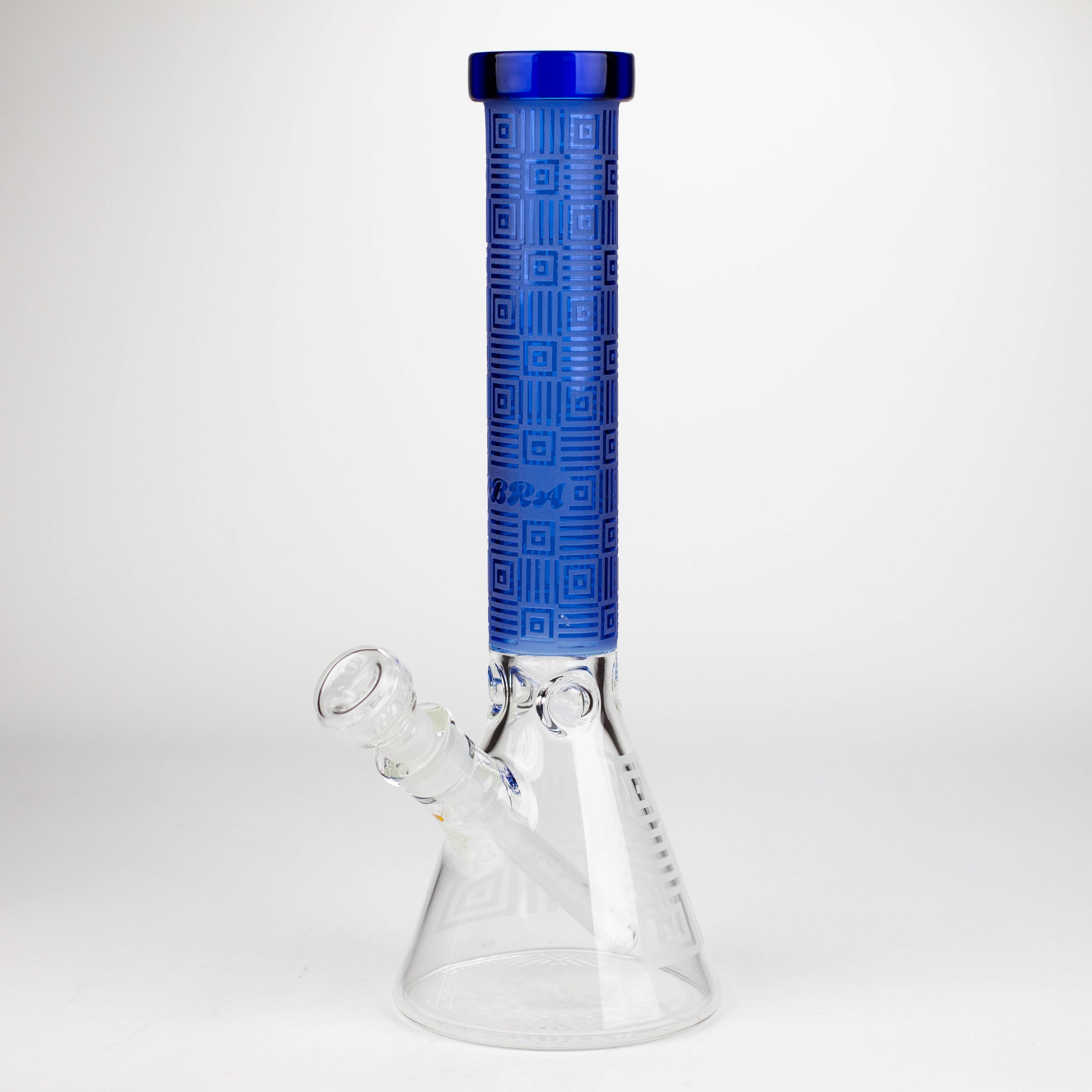 COBRA | 14" sandblasted geometric graphic 7 mm glass bong [YK06]
