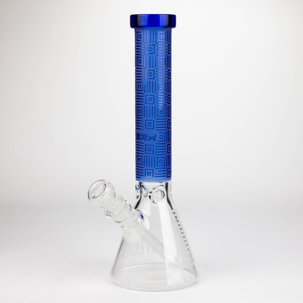 COBRA | 14" sandblasted geometric graphic 7 mm glass bong [YK06]