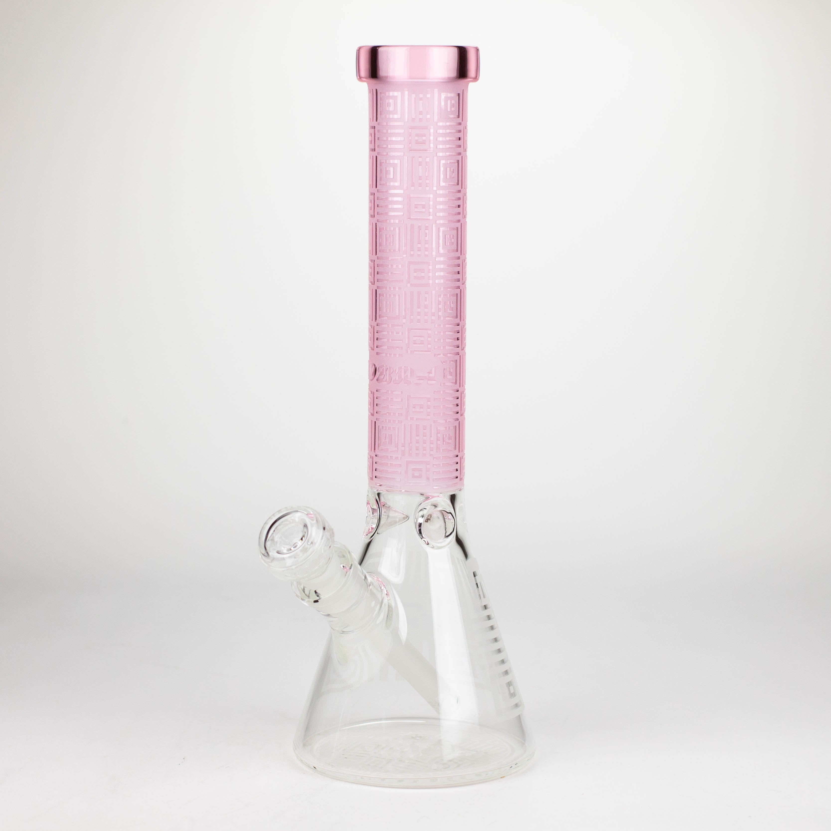 COBRA | 14" sandblasted geometric graphic 7 mm glass bong [YK06]