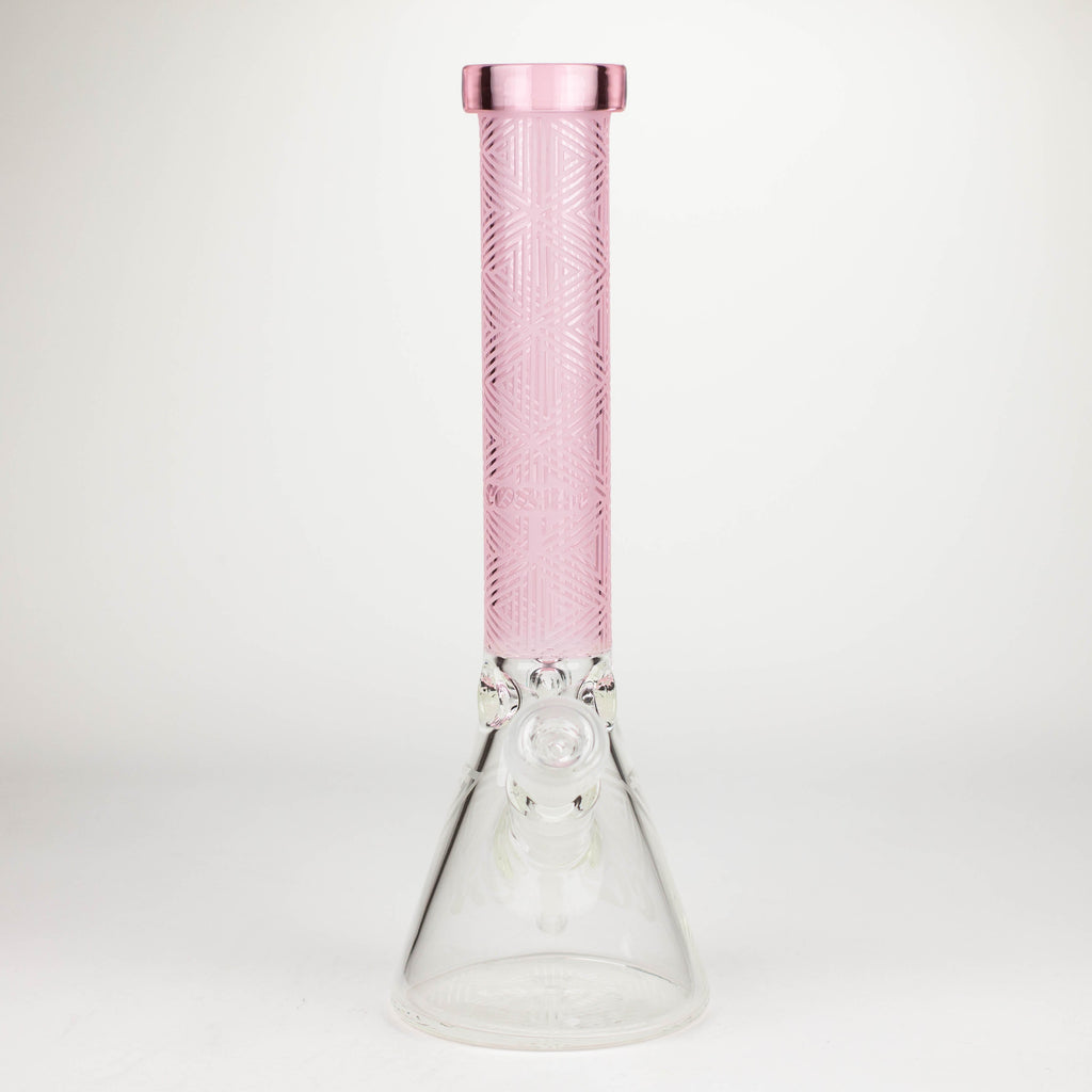 COBRA | 14" sandblasted geometric graphic 7 mm glass bong [YK05]