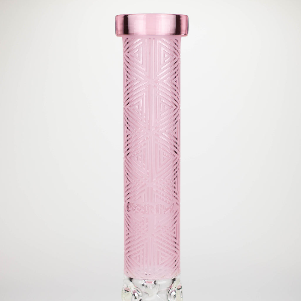 COBRA | 14" sandblasted geometric graphic 7 mm glass bong [YK05]