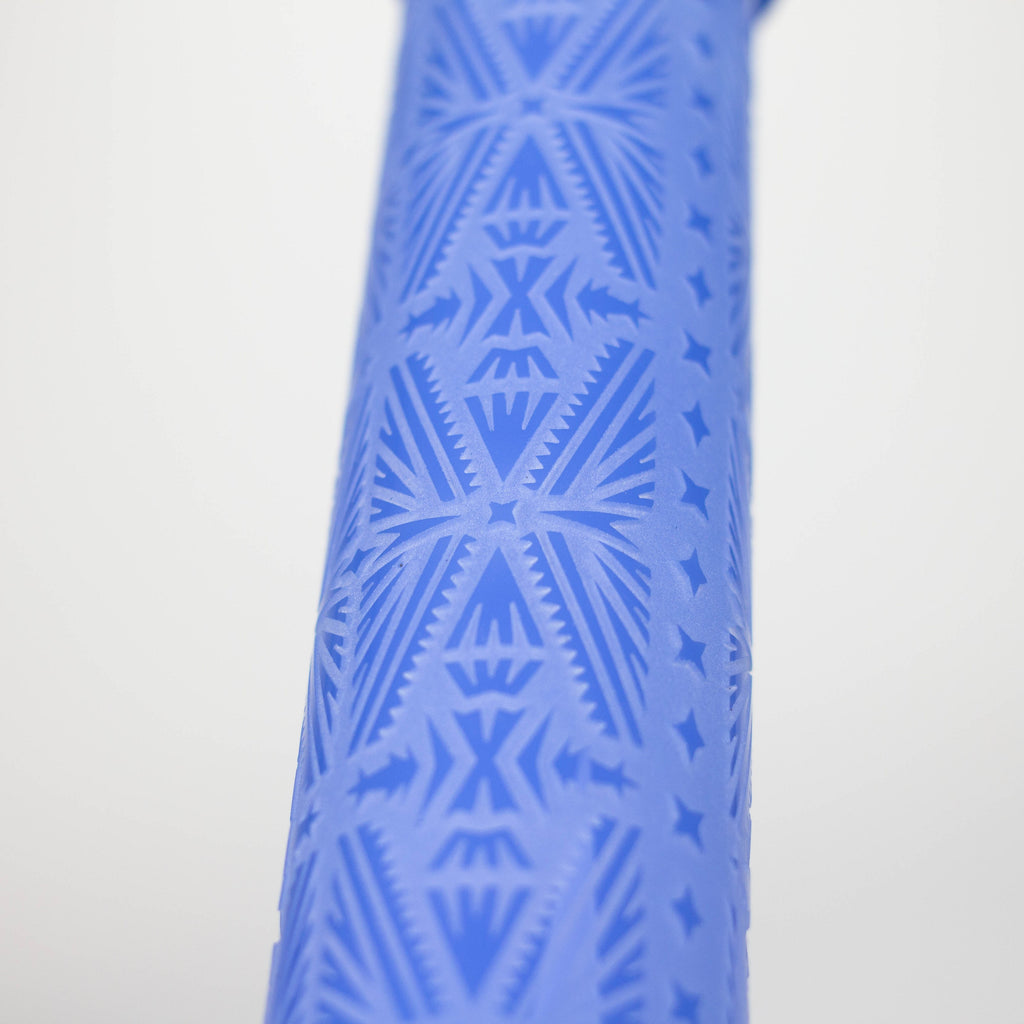 COBRA | 14" sandblasted geometric graphic 7 mm glass bong [YK08]