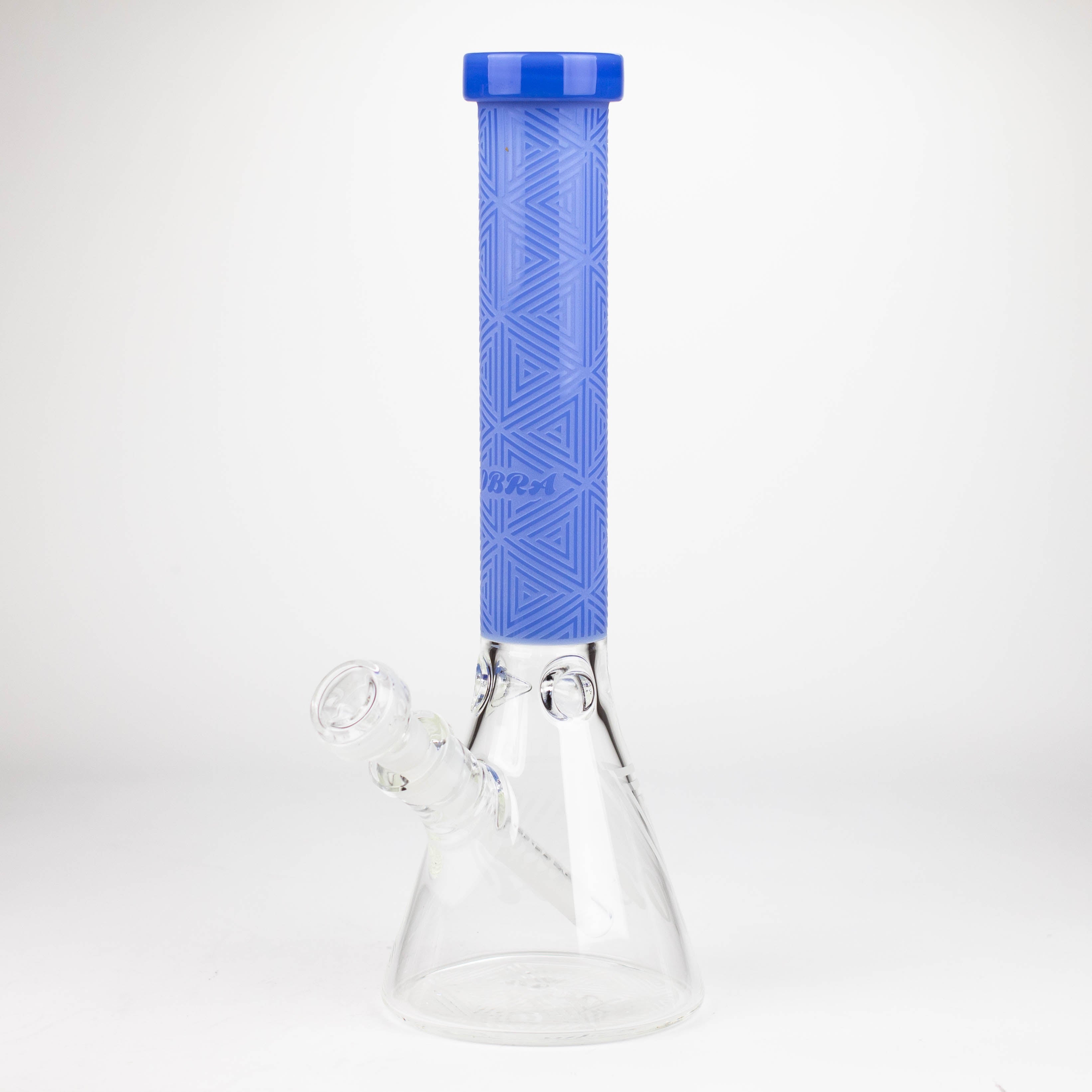 COBRA | 14" sandblasted geometric graphic 7 mm glass bong [YK05]