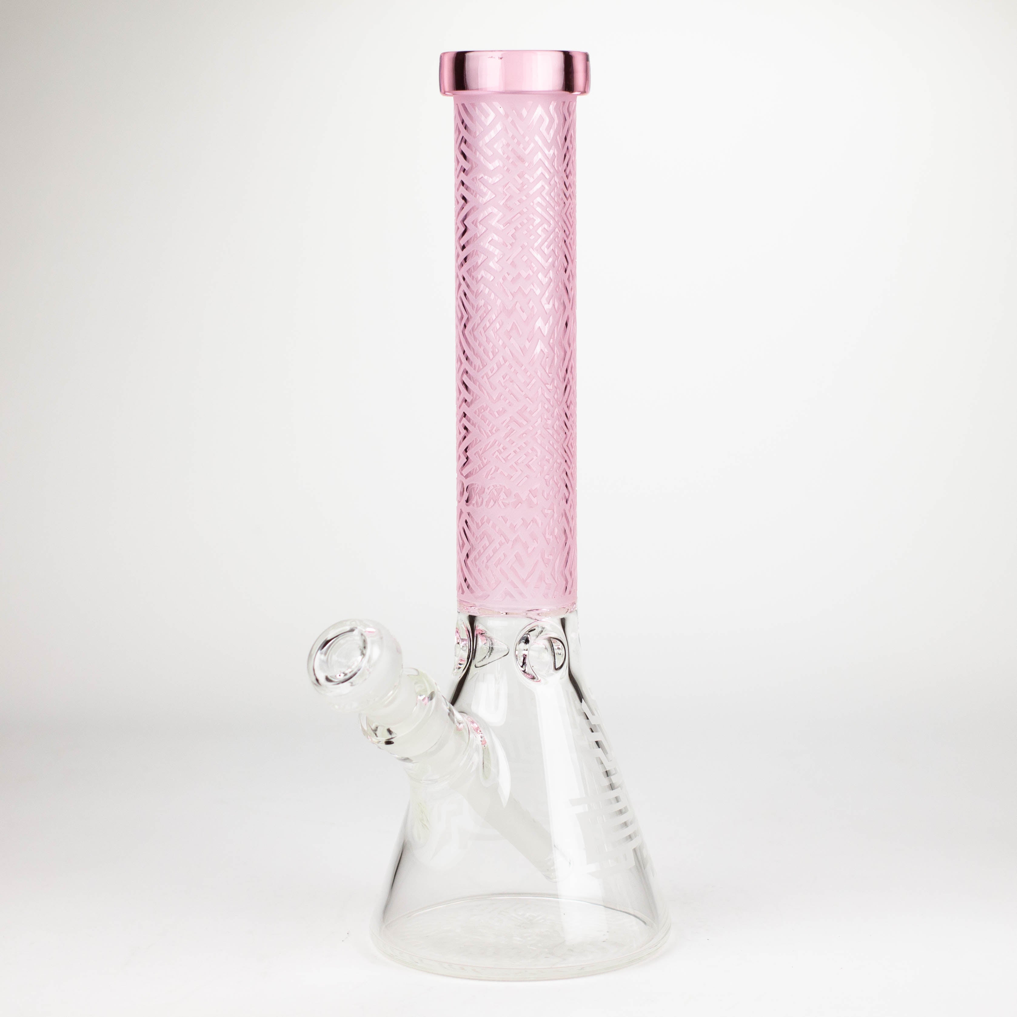 COBRA | 14" sandblasted geometric graphic 7 mm glass bong [YY04]